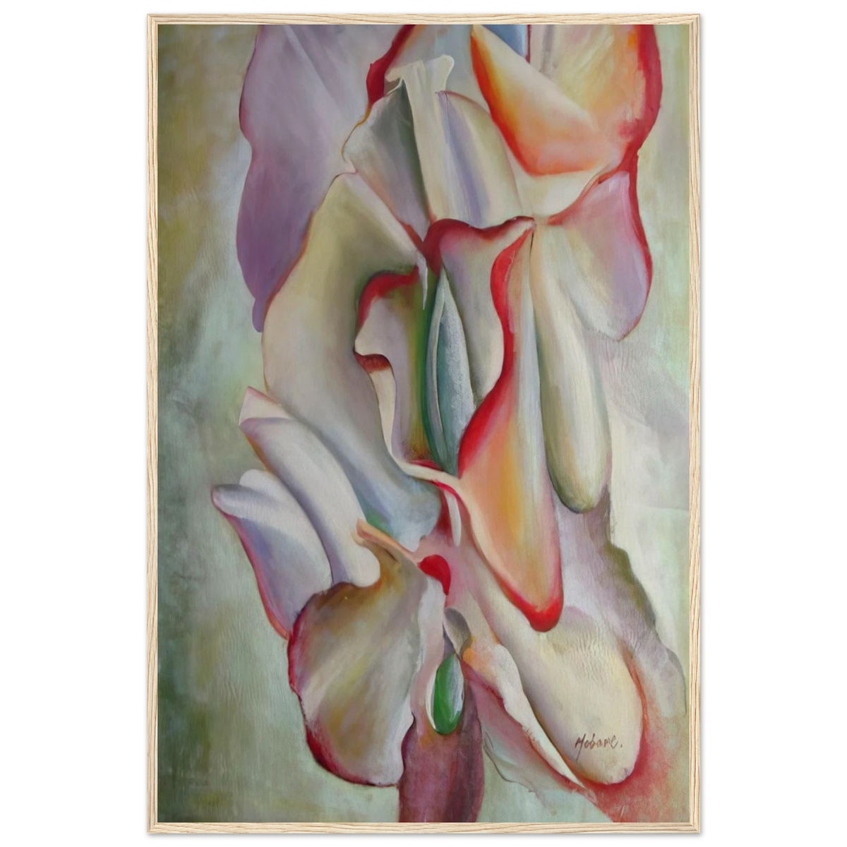 Pink Sweet Peas Framed Poster | Georgia O'Keeffe Framed Prints Wall Art | Georgia O Keeffe Prints