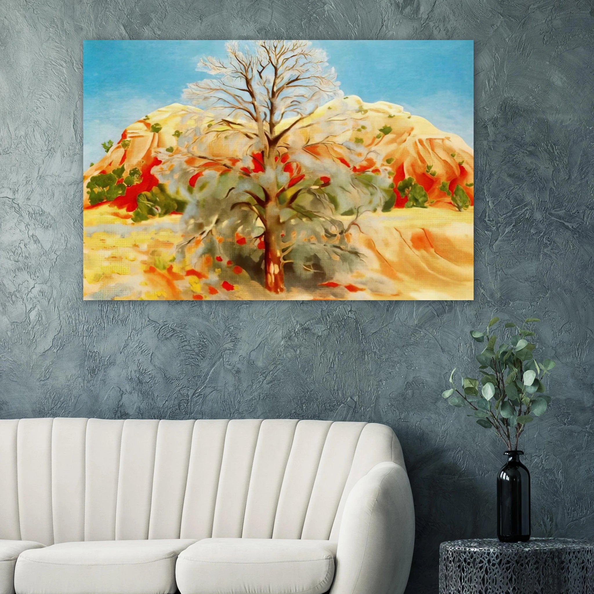 Dead Tree with Pink Hill Poster | Georgia O'Keeffe Poster | Georgia O Keeffe Prints