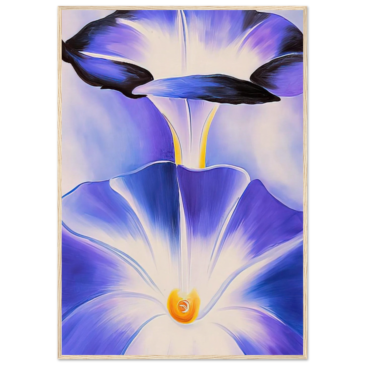 Blue Morning Glories Framed Poster | Georgia O'Keeffe Framed Prints Wall Art | Georgia O Keeffe Prints