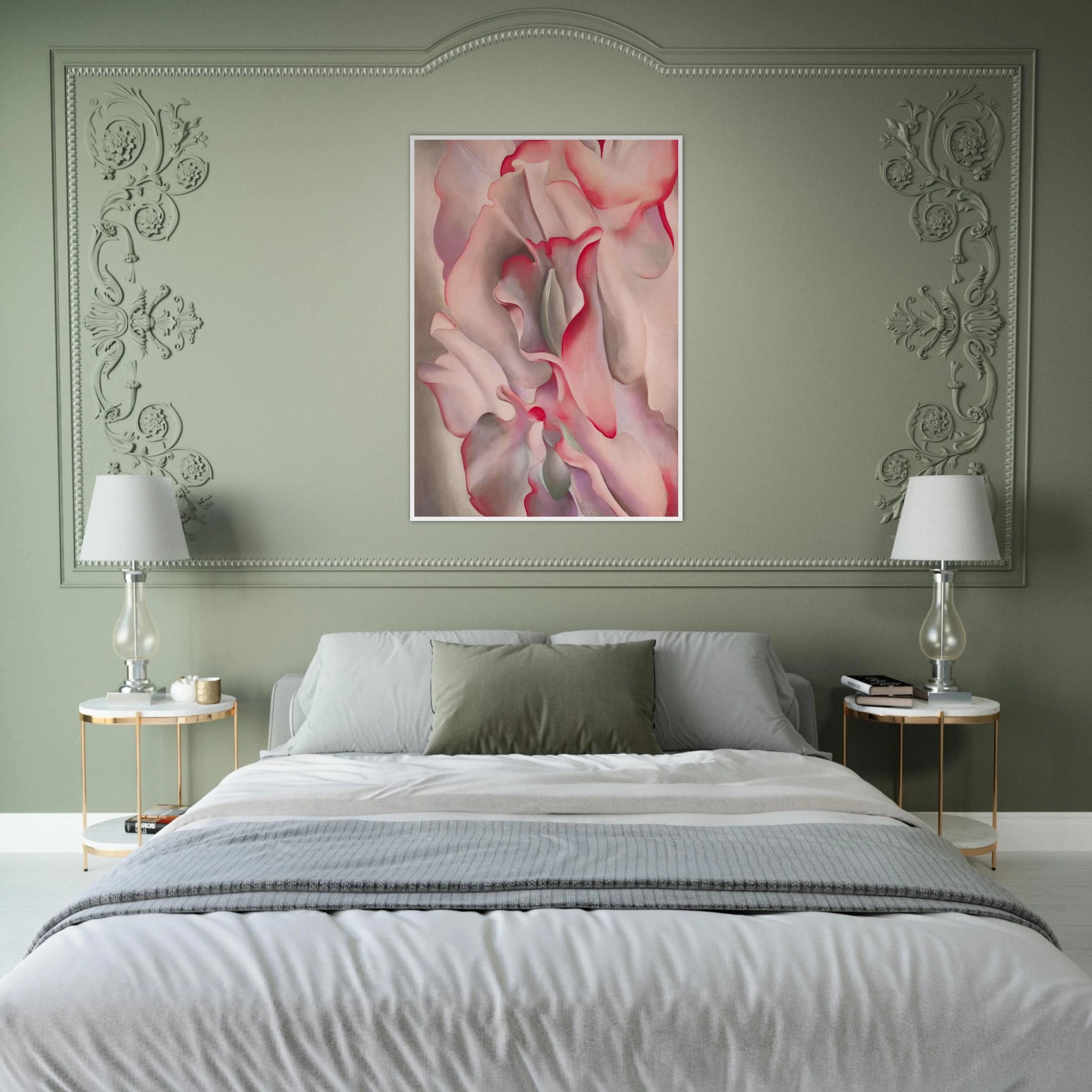 Pink Sweet Peas 2 Framed Poster | Georgia O'Keeffe Framed Prints Wall Art | Georgia O Keeffe Prints