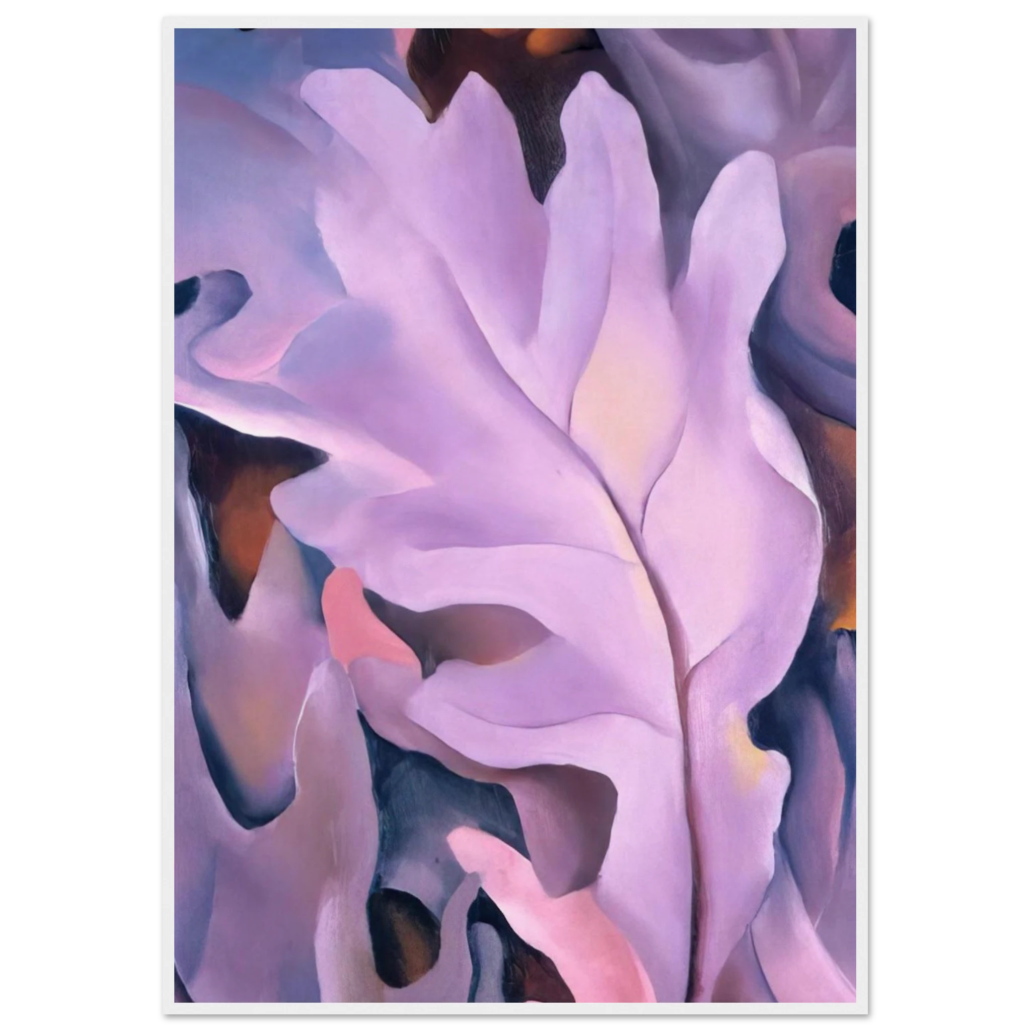 Purple Leaves Framed Poster | Georgia O'Keeffe Framed Prints Wall Art | Georgia O Keeffe Prints