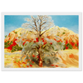 Dead Tree with Pink Hill Framed Poster | Georgia O'Keeffe Framed Prints Wall Art | Georgia O Keeffe Prints
