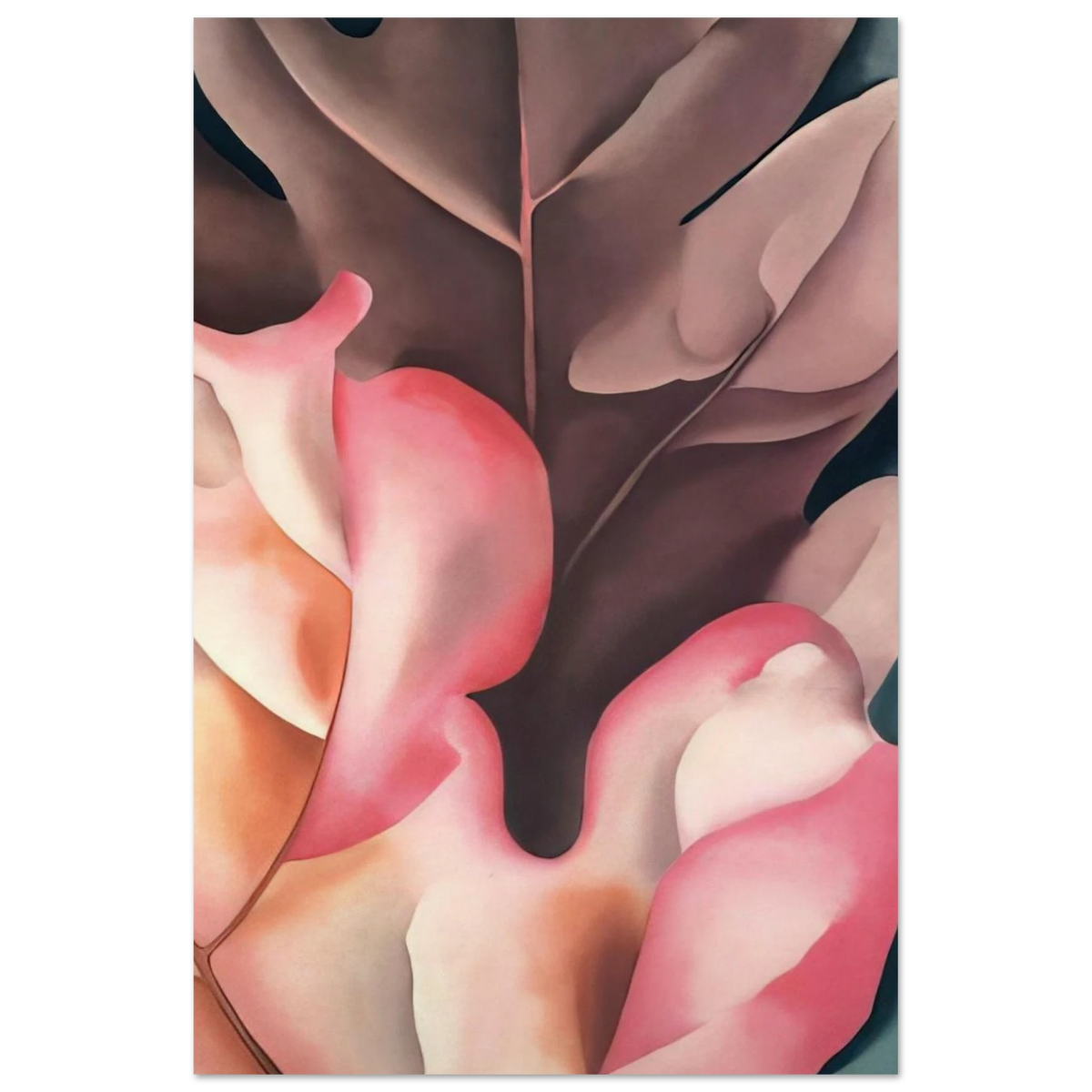 Oak Leaves Pink and Grey Poster | Georgia O'Keeffe Poster | Georgia O Keeffe Prints