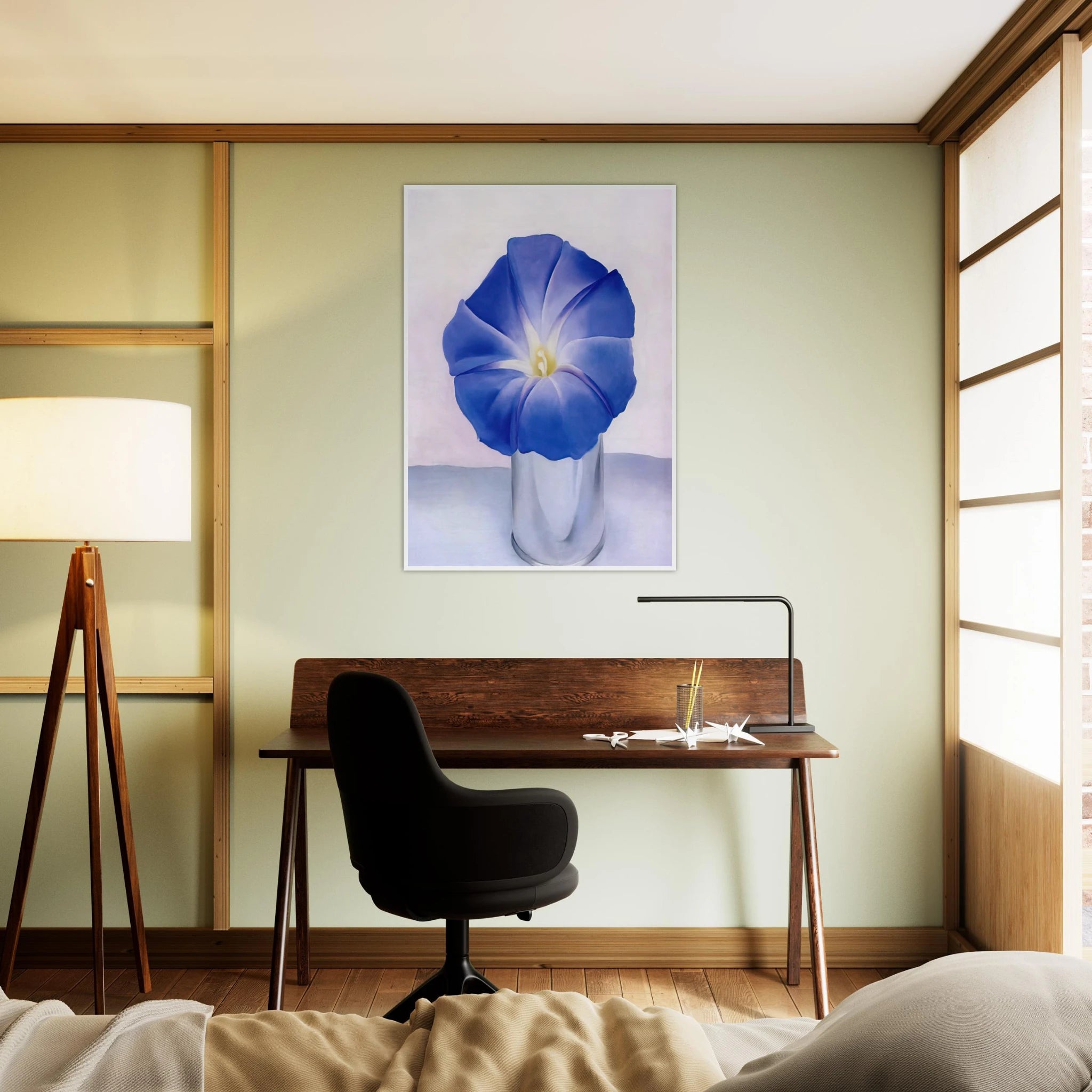 Blue Morning Glory Framed Poster | Georgia O'Keeffe Framed Prints Wall Art | Georgia O Keeffe Prints