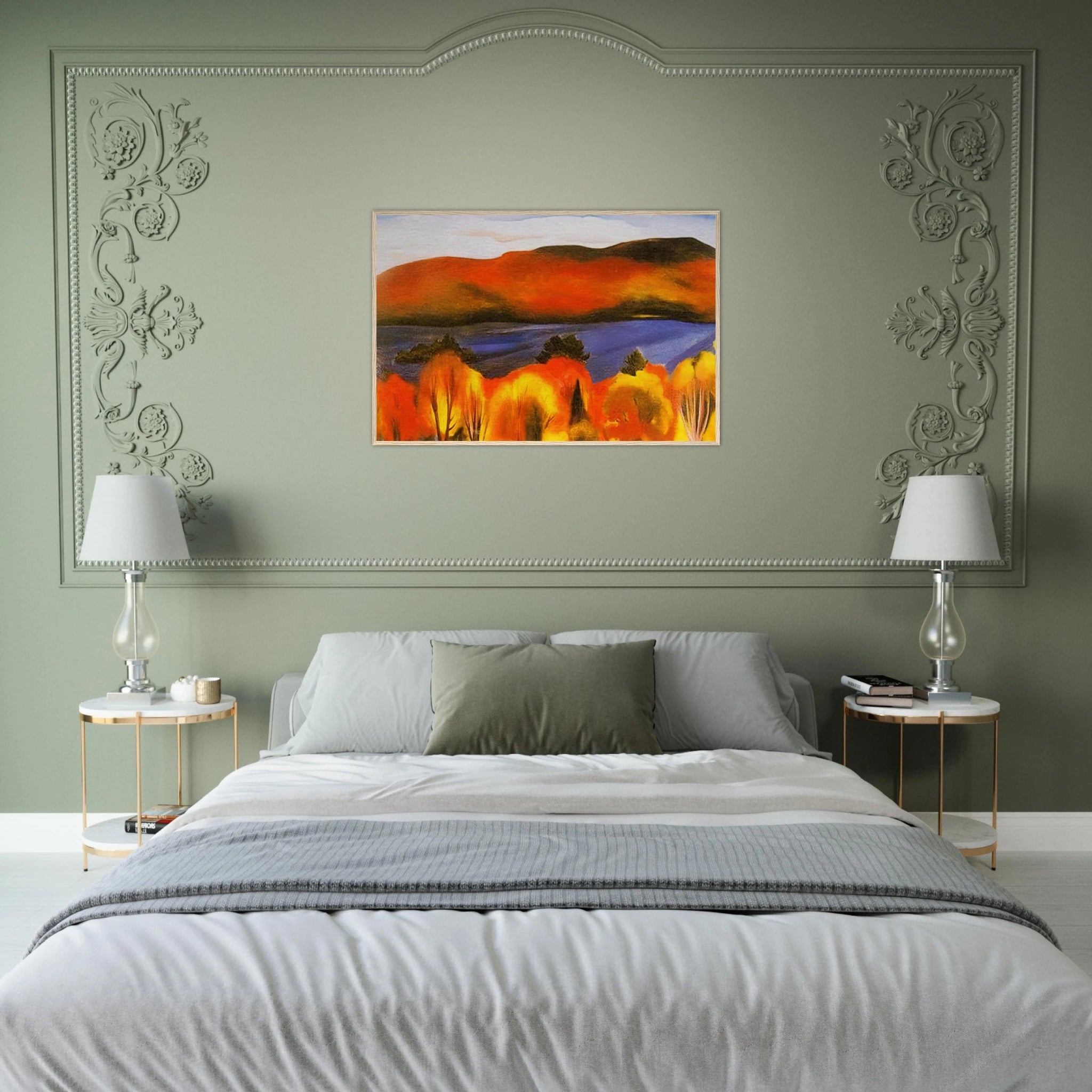 Lake George, Autumn Framed Poster | Georgia O'Keeffe Framed Prints Wall Art | Georgia O Keeffe Prints
