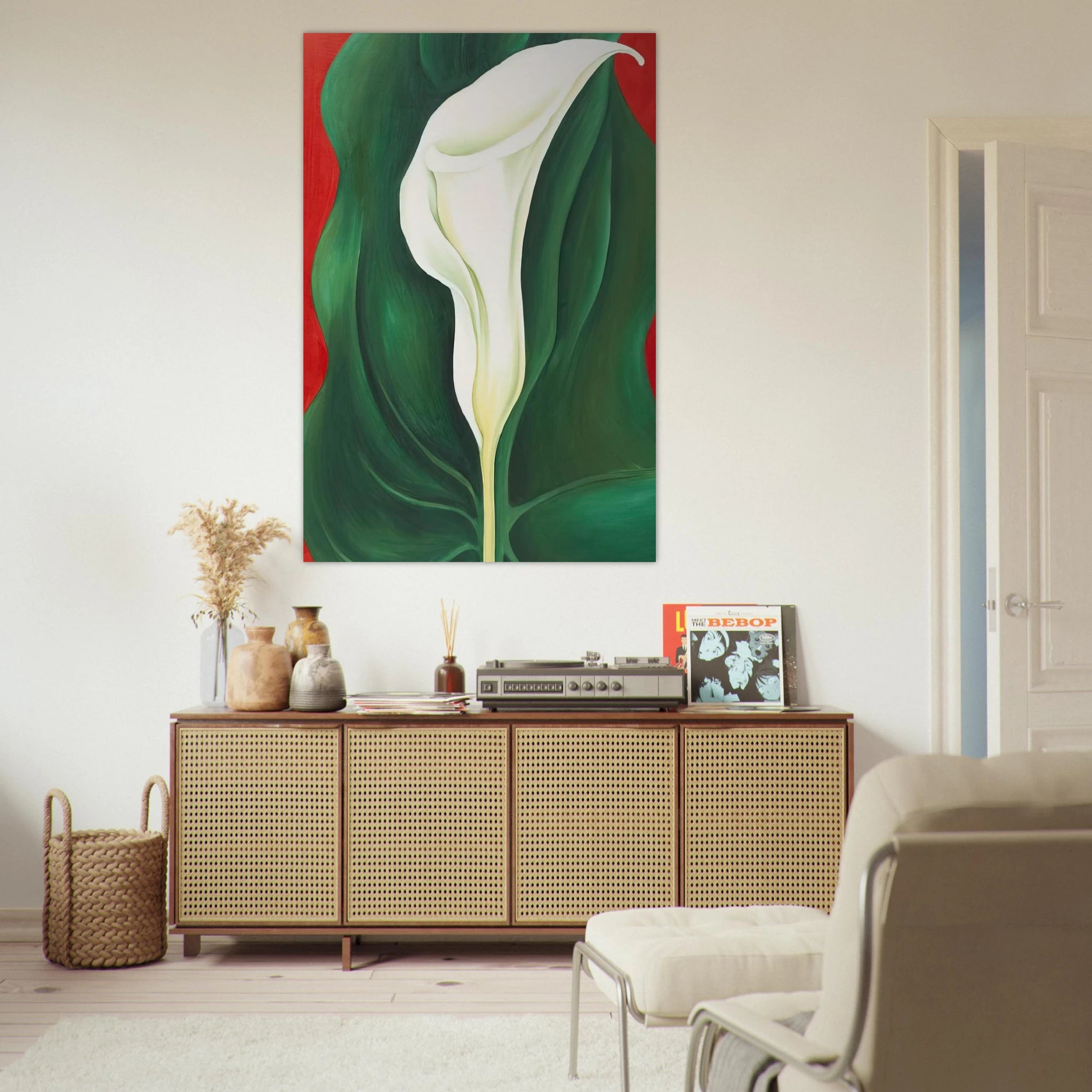 Single Calla Lily  Red  Poster | Georgia O'Keeffe Poster | Georgia O Keeffe Prints