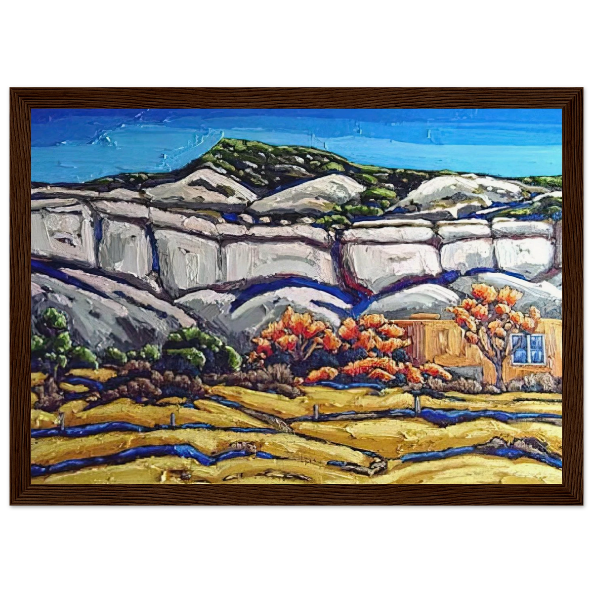 Ghost Ranch Painting Framed Poster | Georgia O'Keeffe Framed Prints Wall Art | Georgia O Keeffe Prints