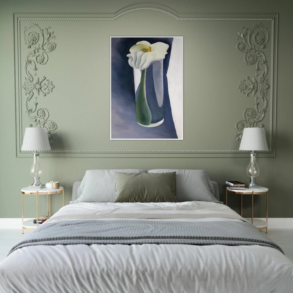 Calla Lily in Tall Glass Framed Poster | Georgia O'Keeffe Framed Prints Wall Art | Georgia O Keeffe Prints