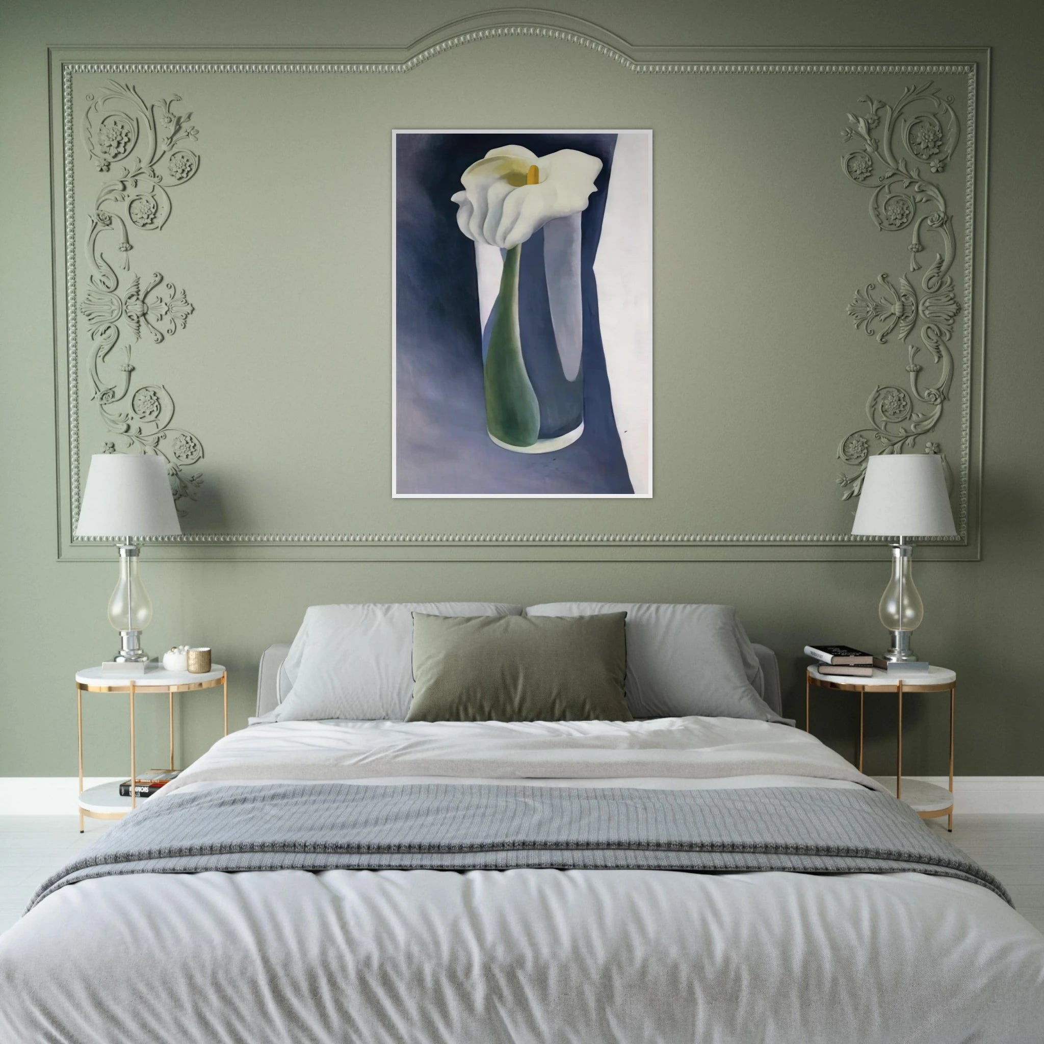 Calla Lily in Tall Glass Framed Poster | Georgia O'Keeffe Framed Prints Wall Art | Georgia O Keeffe Prints
