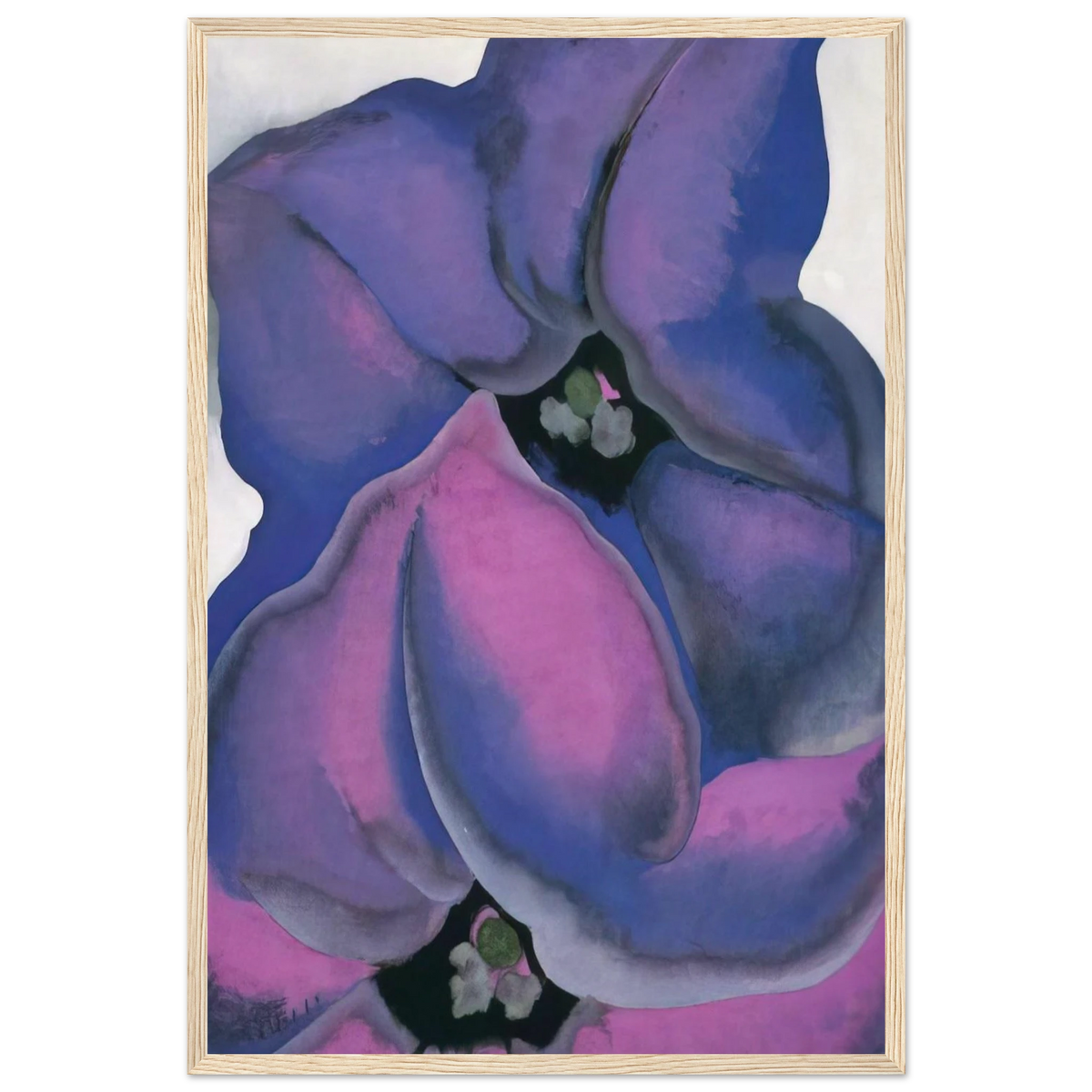 Purple Petunias Framed Poster | Georgia O'Keeffe Framed Prints Wall Art | Georgia O Keeffe Prints