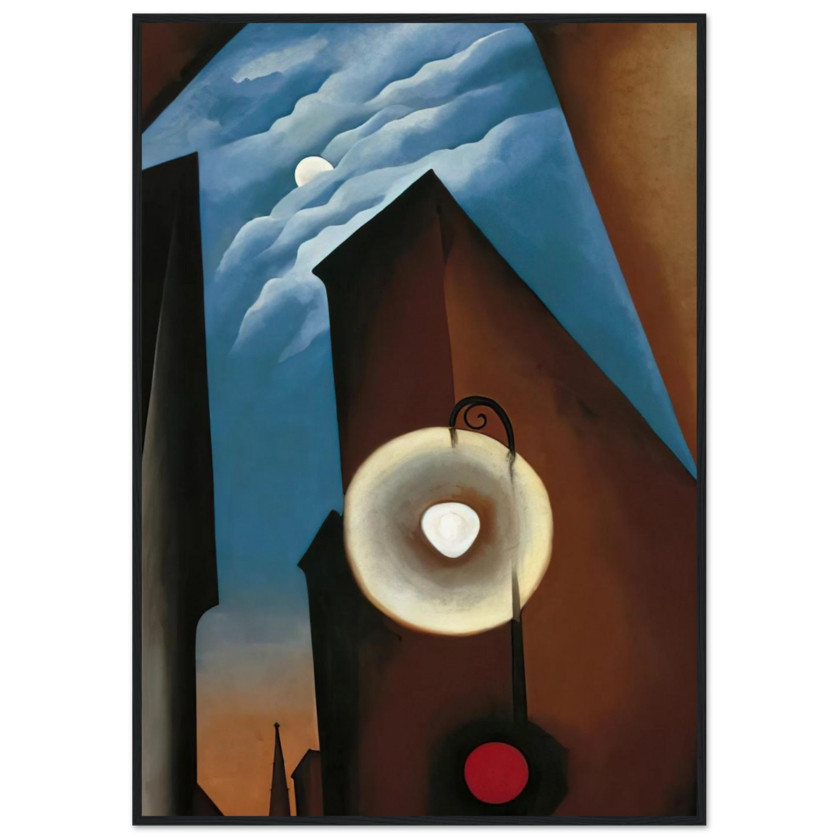 New York with Moon Framed Poster | Georgia O'Keeffe Framed Prints Wall Art | Georgia O Keeffe Prints