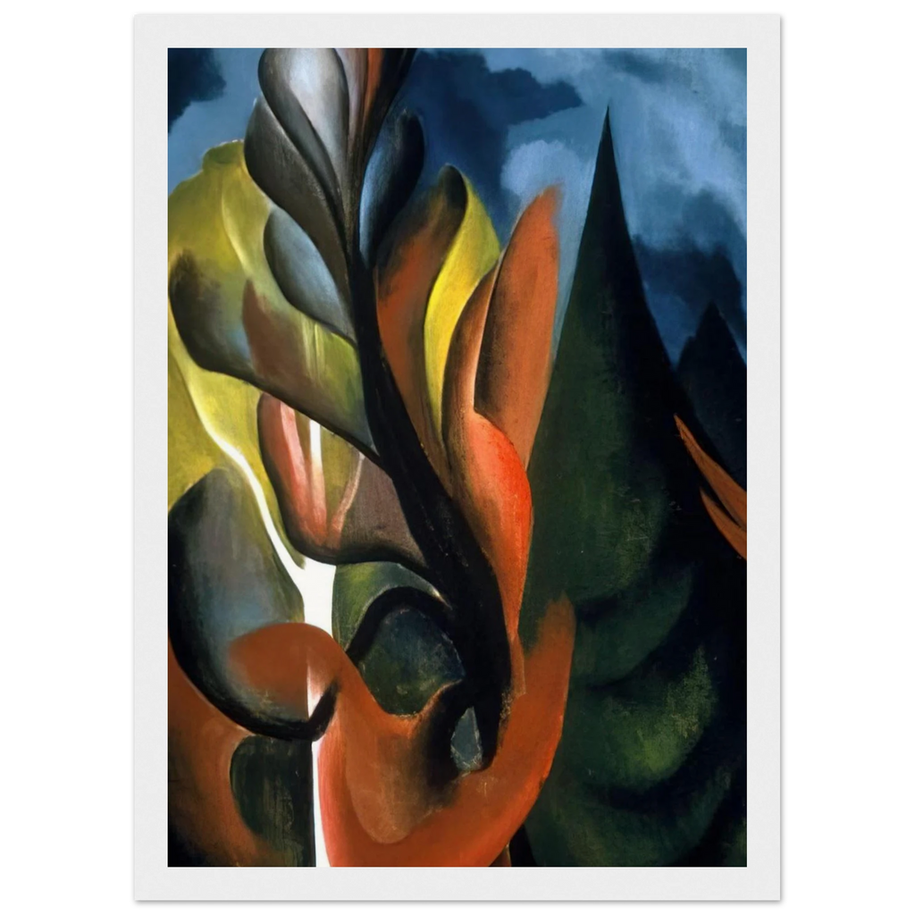 Maple and Cedar, Lake George Framed Poster | Georgia O'Keeffe Framed Prints Wall Art | Georgia O Keeffe Prints