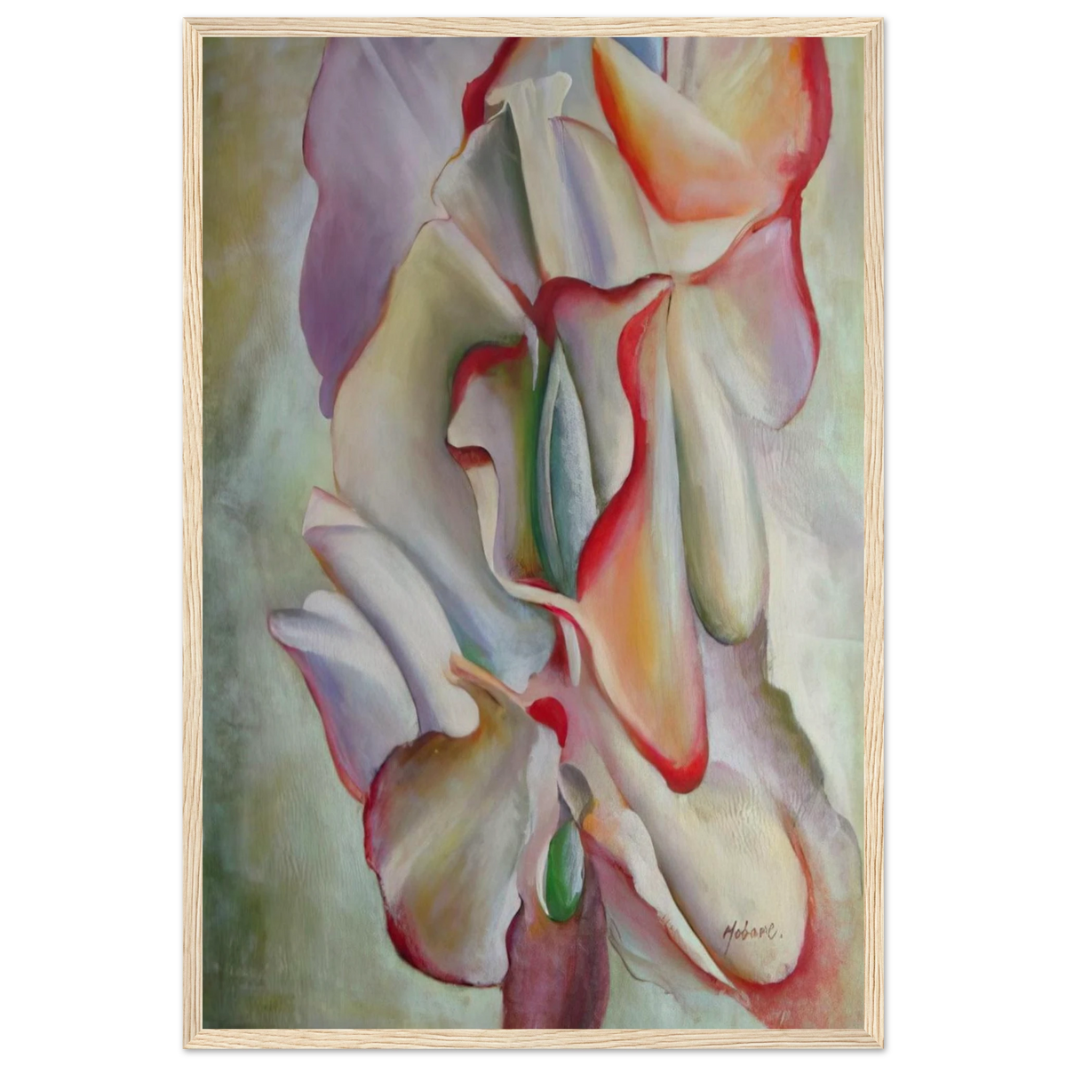 Pink Sweet Peas Framed Poster | Georgia O'Keeffe Framed Prints Wall Art | Georgia O Keeffe Prints