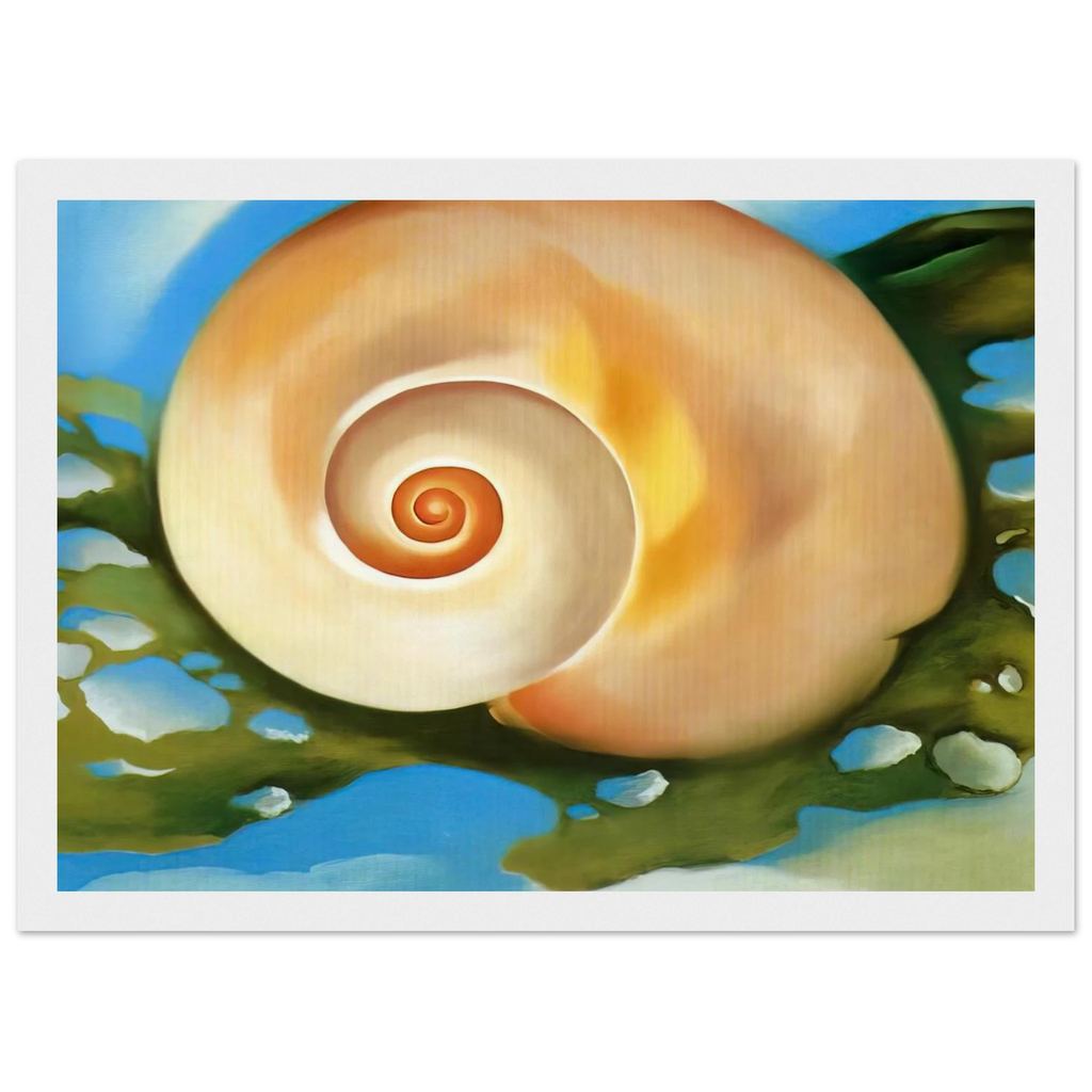 Pink Shell with Seaweed Framed Poster | Georgia O'Keeffe Framed Prints Wall Art | Georgia O Keeffe Prints