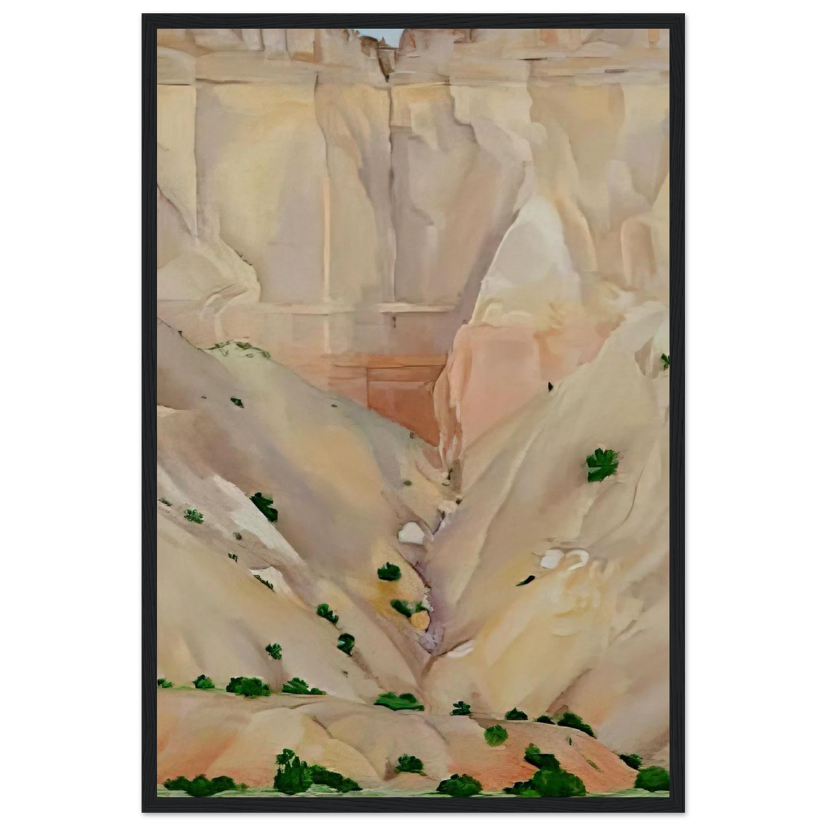 Cliffs Beyond Abiquiu, Dry Waterfall Framed Poster | Georgia O'Keeffe Framed Prints Wall Art | Georgia O Keeffe Prints