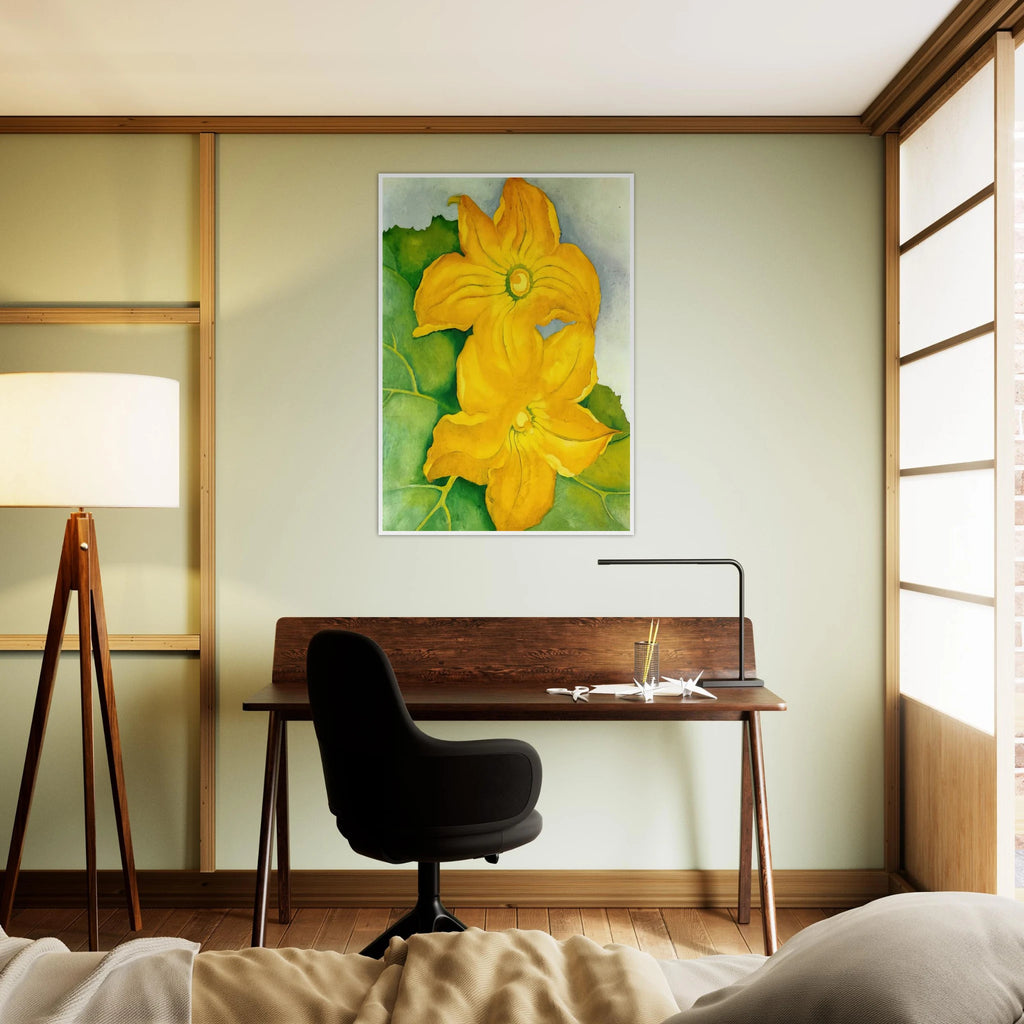 Squash Blossoms I Framed Poster | Georgia O'Keeffe Framed Prints Wall Art | Georgia O Keeffe Prints