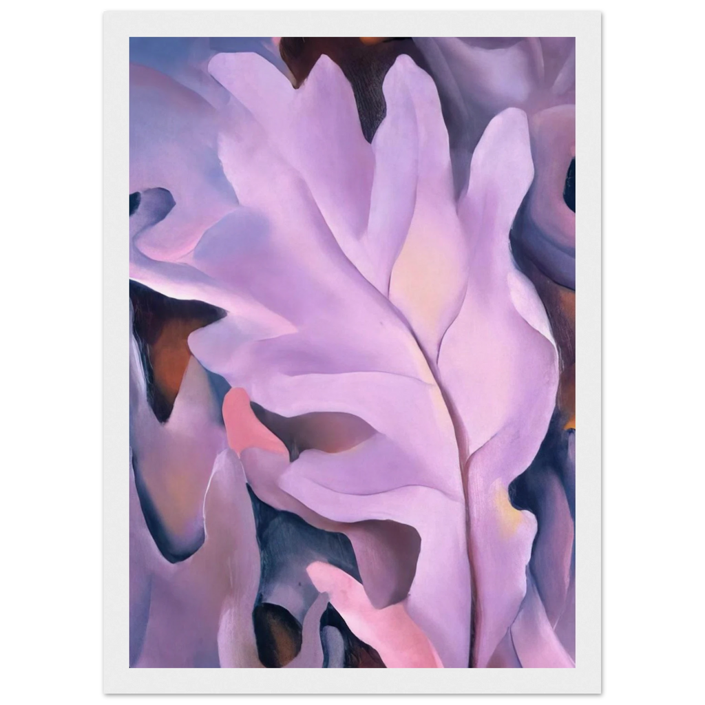 Purple Leaves Framed Poster | Georgia O'Keeffe Framed Prints Wall Art | Georgia O Keeffe Prints