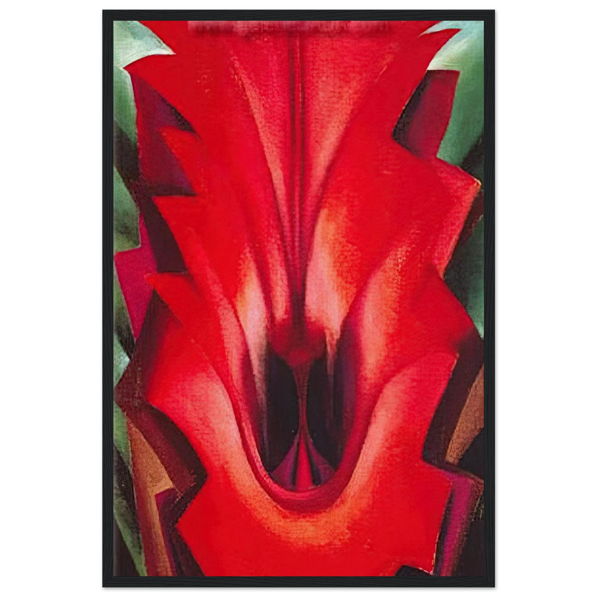 Inside Red Canna Framed Poster | Georgia O'Keeffe Framed Prints Wall Art | Georgia O Keeffe Prints