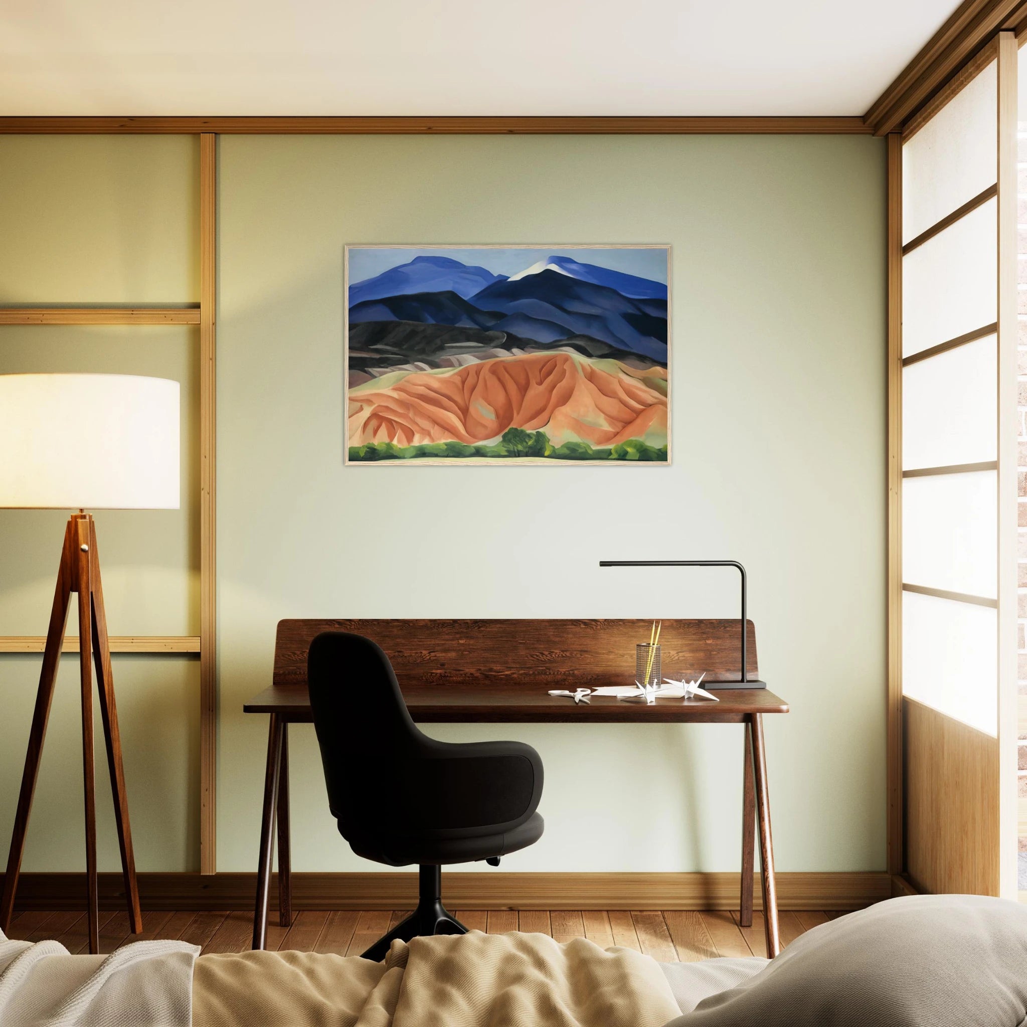 Black Mesa Landscape, New Mexico - Out Back of Mary`s II Framed Poster | Georgia O'Keeffe Framed Prints Wall Art | Georgia O Keeffe Prints