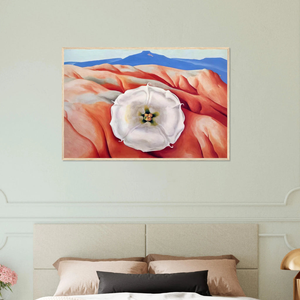 Red hills and white flower II Framed Poster | Georgia O'Keeffe Framed Prints Wall Art | Georgia O Keeffe Prints