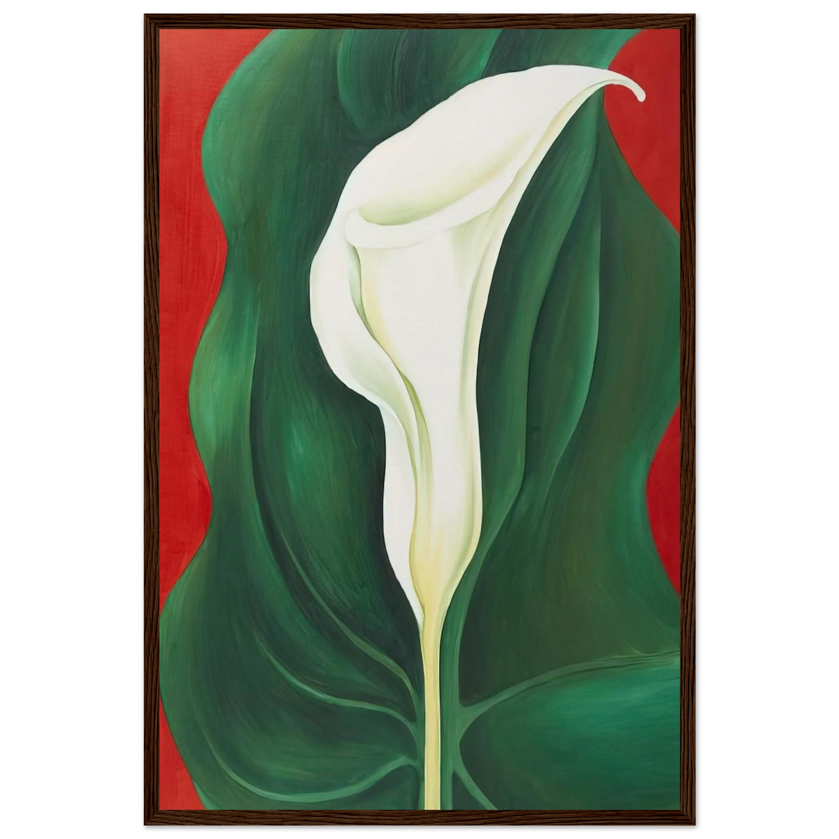 Single Calla Lily  Red  Framed Poster | Georgia O'Keeffe Framed Prints Wall Art | Georgia O Keeffe Prints
