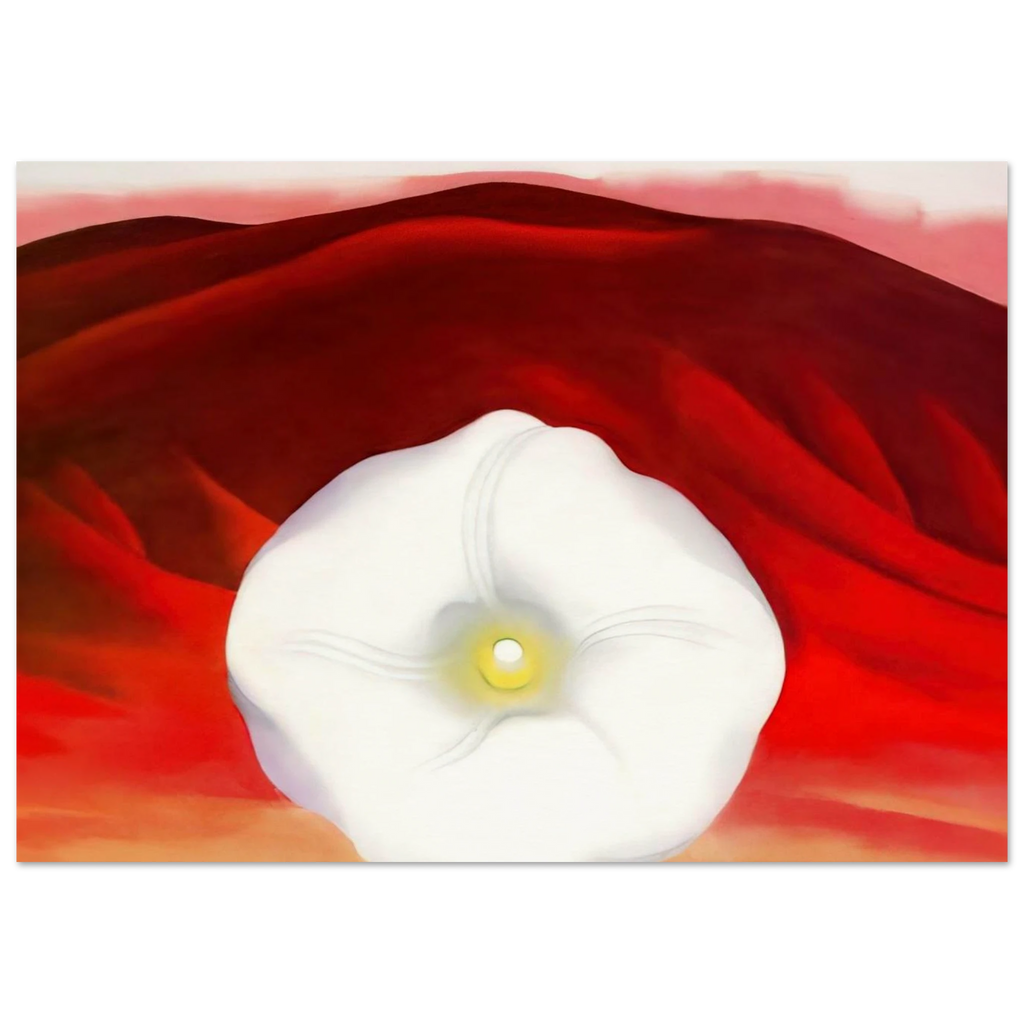 Red hills and white flower Poster | Georgia O'Keeffe Poster | Georgia O Keeffe Prints