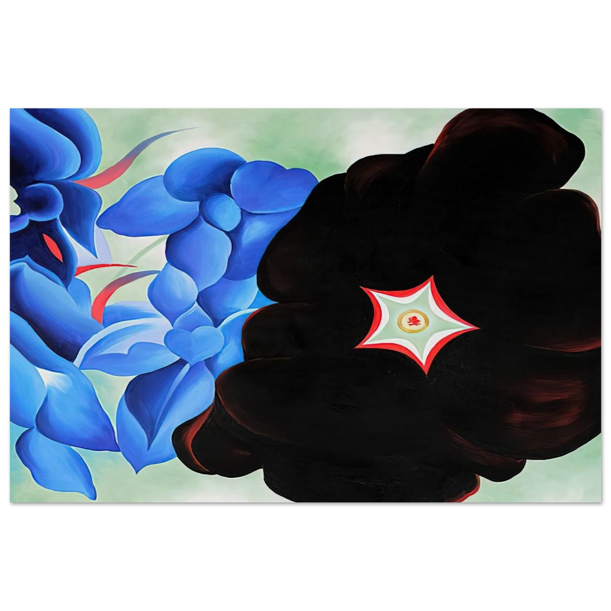 Black Hollyhock - Blue Larkspur Poster | Georgia O'Keeffe Poster | Georgia O Keeffe Prints