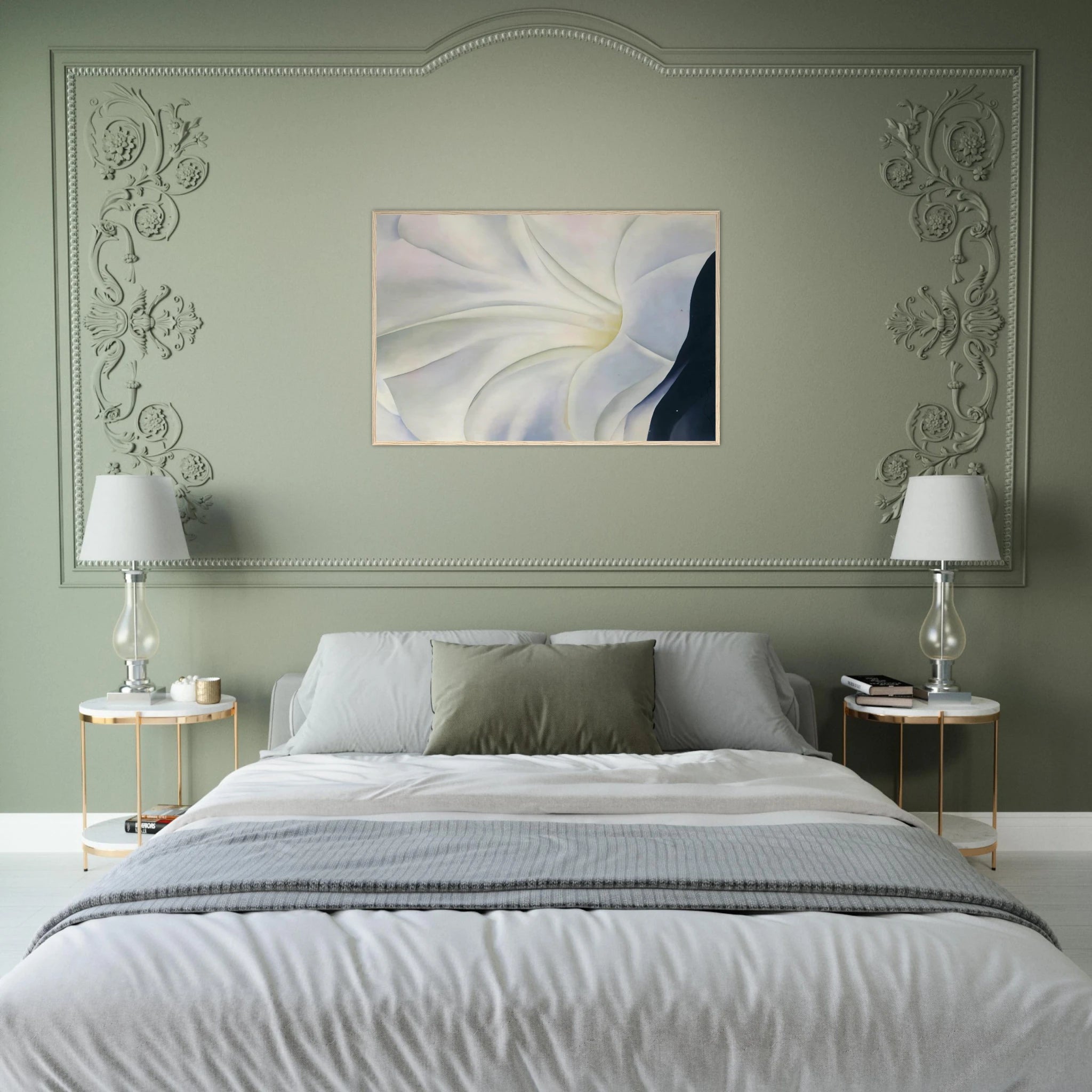 Morning Glory with Black Framed Poster | Georgia O'Keeffe Framed Prints Wall Art | Georgia O Keeffe Prints