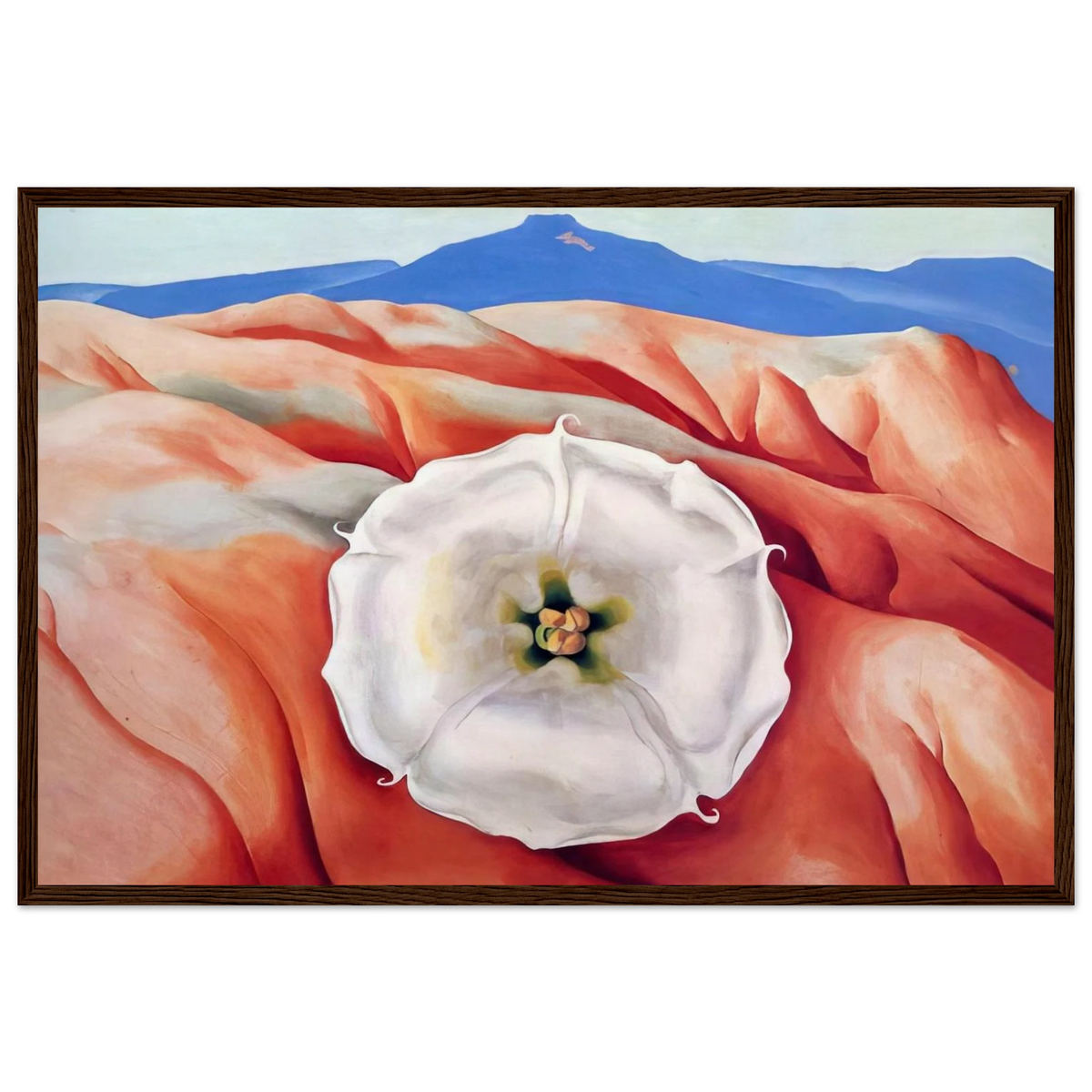 Red hills and white flower II Framed Poster | Georgia O'Keeffe Framed Prints Wall Art | Georgia O Keeffe Prints