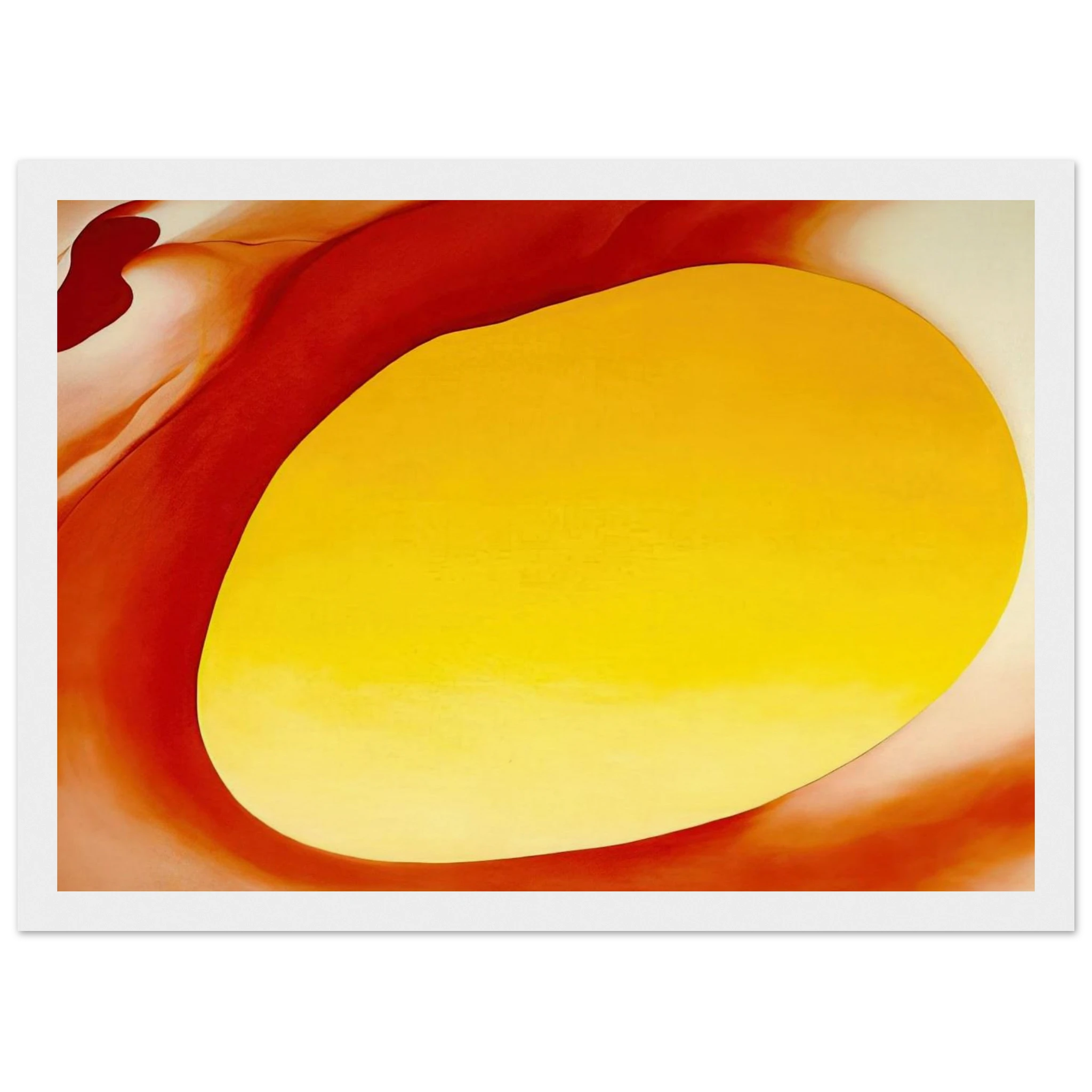 Pelvis Series - Red with Yellow Framed Poster | Georgia O'Keeffe Framed Prints Wall Art | Georgia O Keeffe Prints
