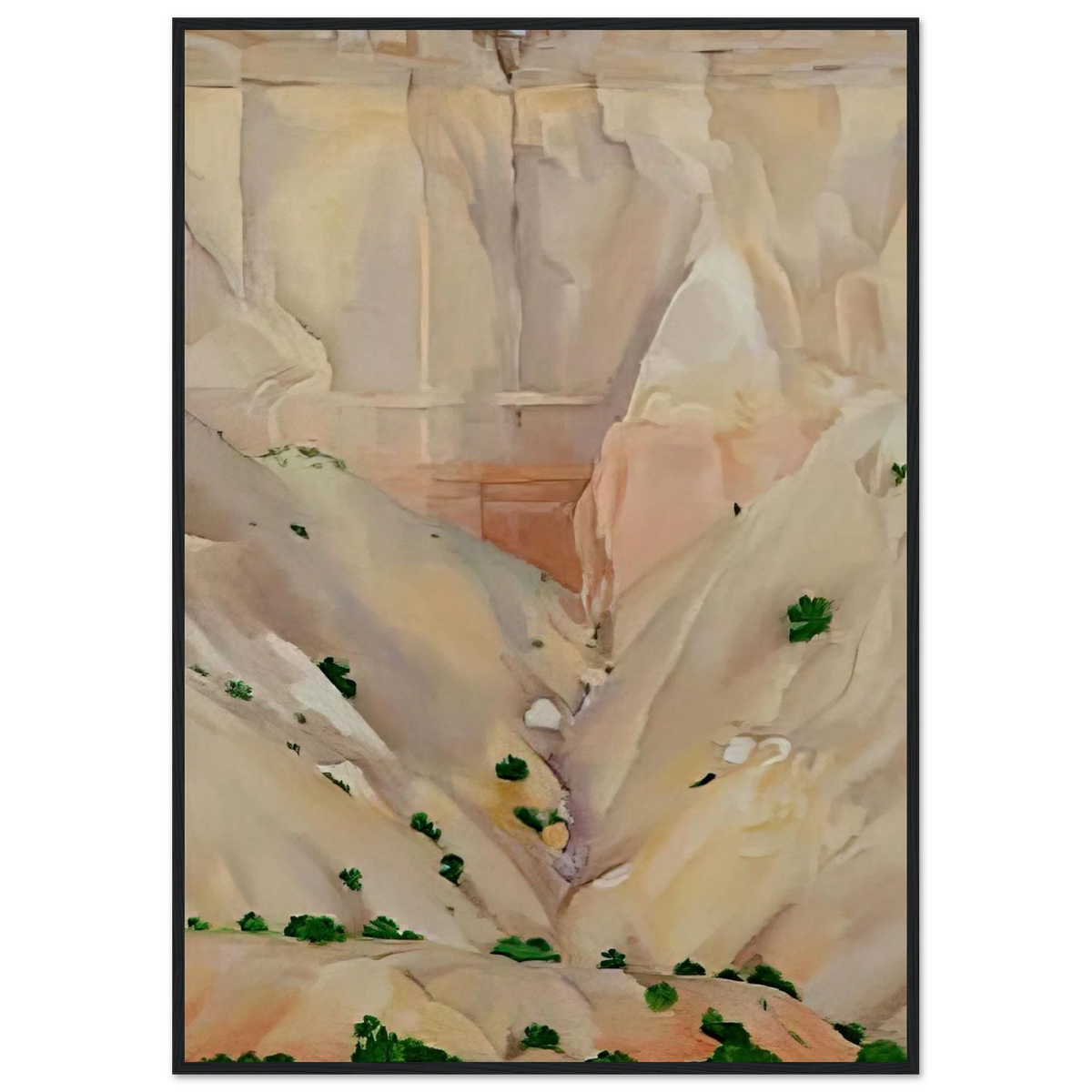 Cliffs Beyond Abiquiu, Dry Waterfall Framed Poster | Georgia O'Keeffe Framed Prints Wall Art | Georgia O Keeffe Prints