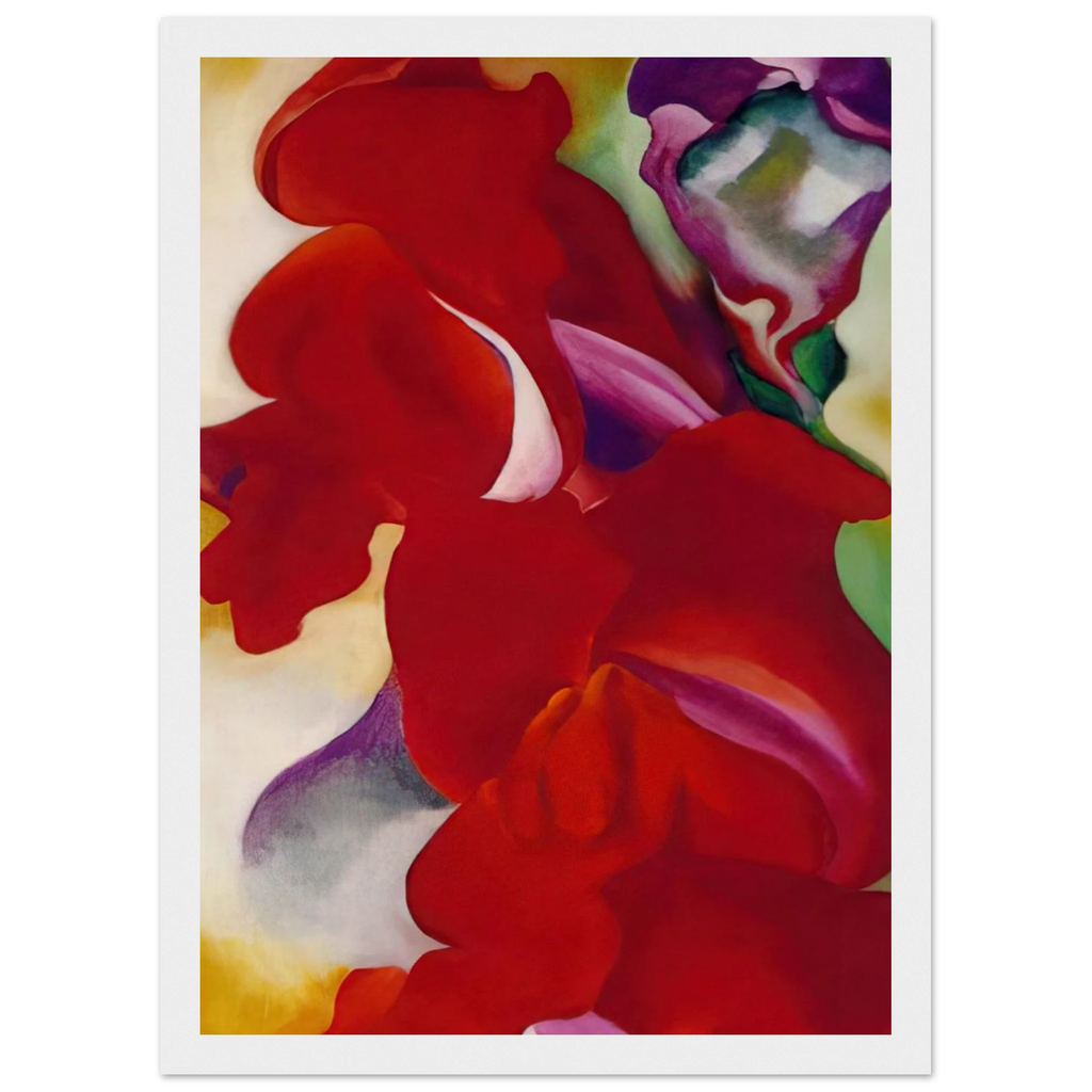 Red Snapdragons Framed Poster | Georgia O'Keeffe Framed Prints Wall Art | Georgia O Keeffe Prints