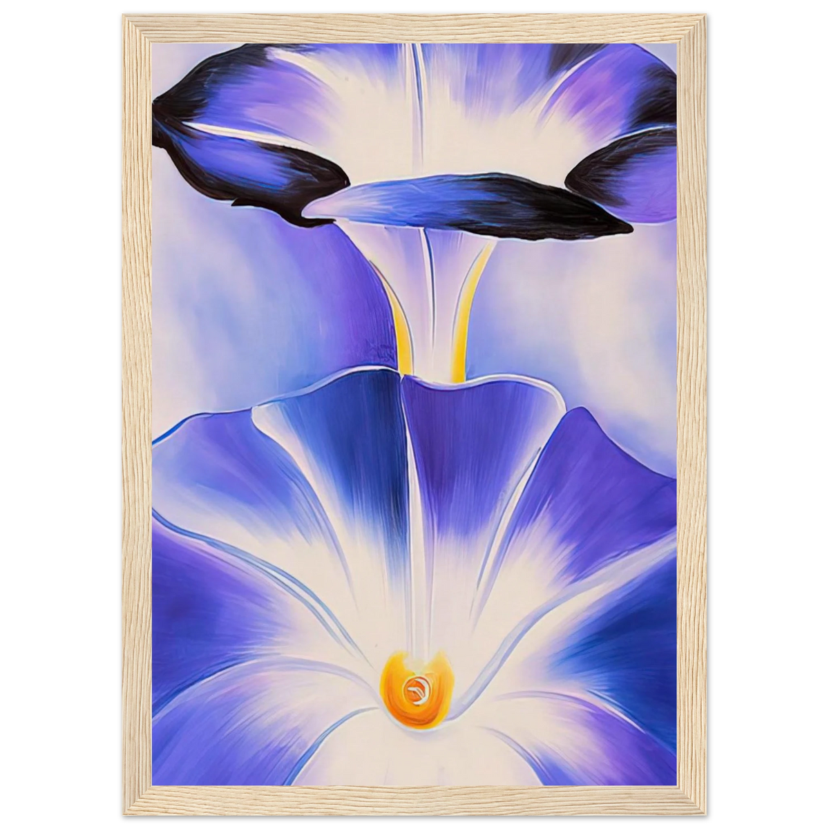 Blue Morning Glories Framed Poster | Georgia O'Keeffe Framed Prints Wall Art | Georgia O Keeffe Prints