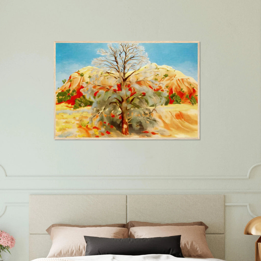 Dead Tree with Pink Hill Framed Poster | Georgia O'Keeffe Framed Prints Wall Art | Georgia O Keeffe Prints