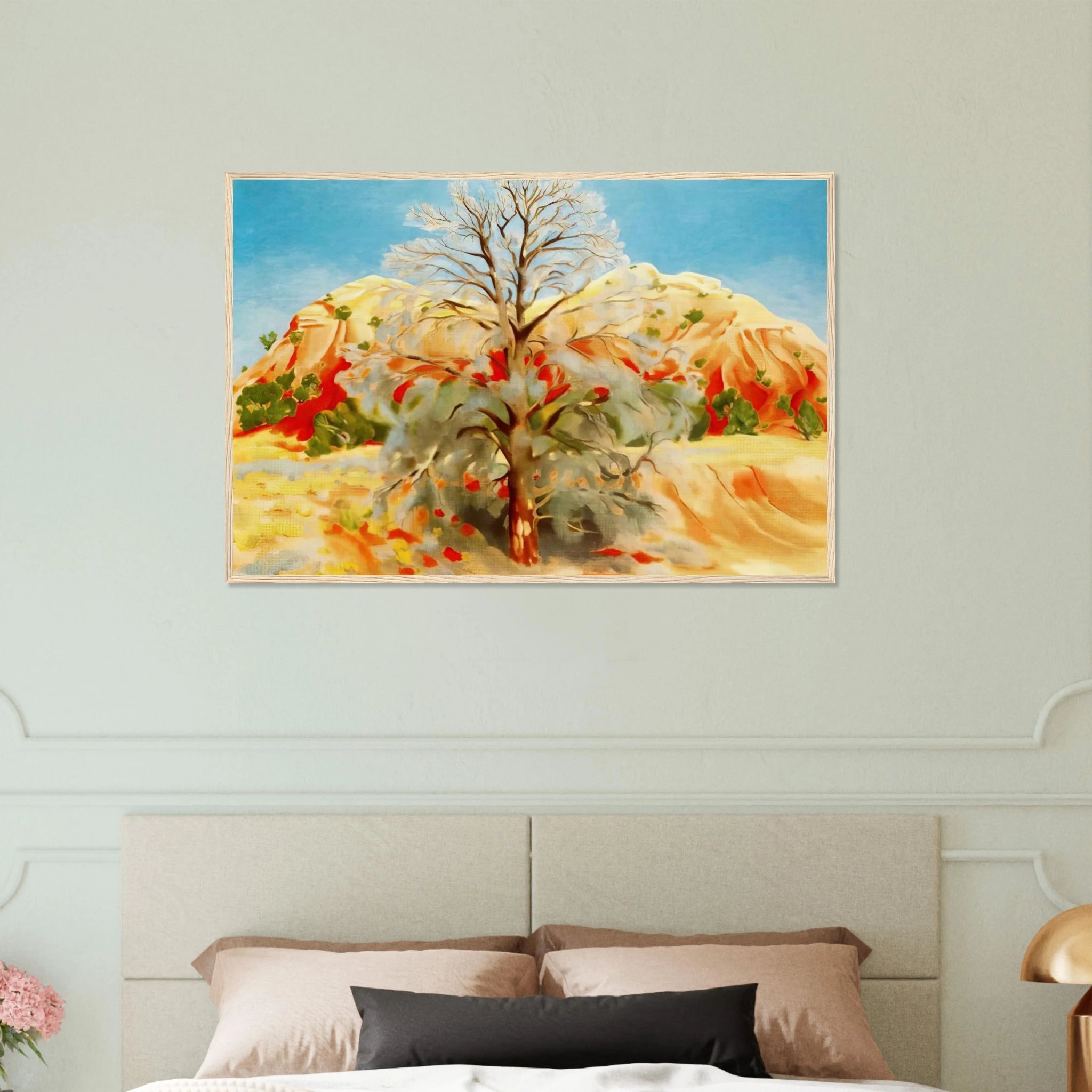 Dead Tree with Pink Hill Framed Poster | Georgia O'Keeffe Framed Prints Wall Art | Georgia O Keeffe Prints