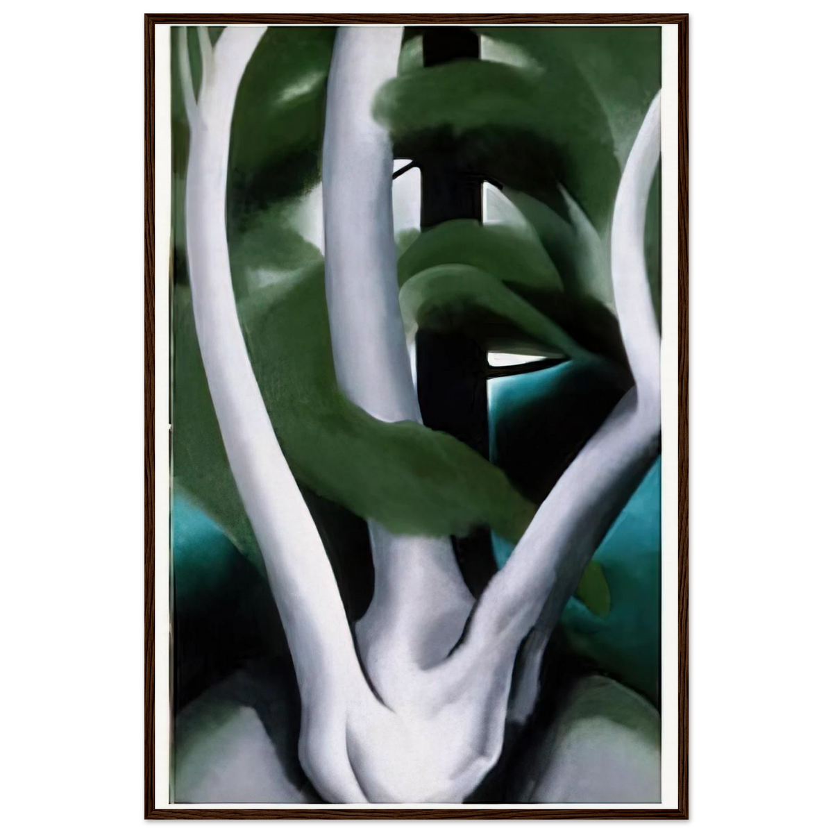 Birch and Pine Tree No. 1 Framed Poster | Georgia O'Keeffe Framed Prints Wall Art | Georgia O Keeffe Prints