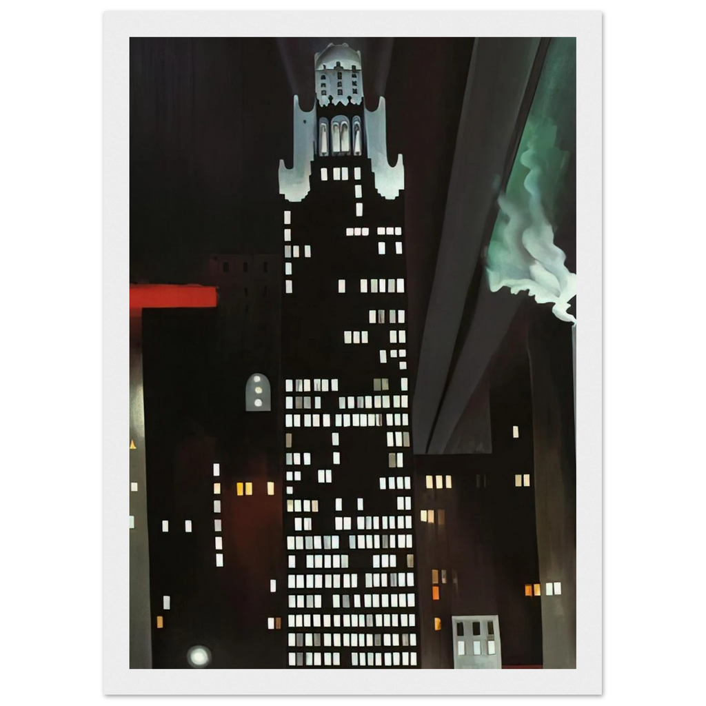 Radiator Building - Night, New York Framed Poster | Georgia O'Keeffe Framed Prints Wall Art | Georgia O Keeffe Prints