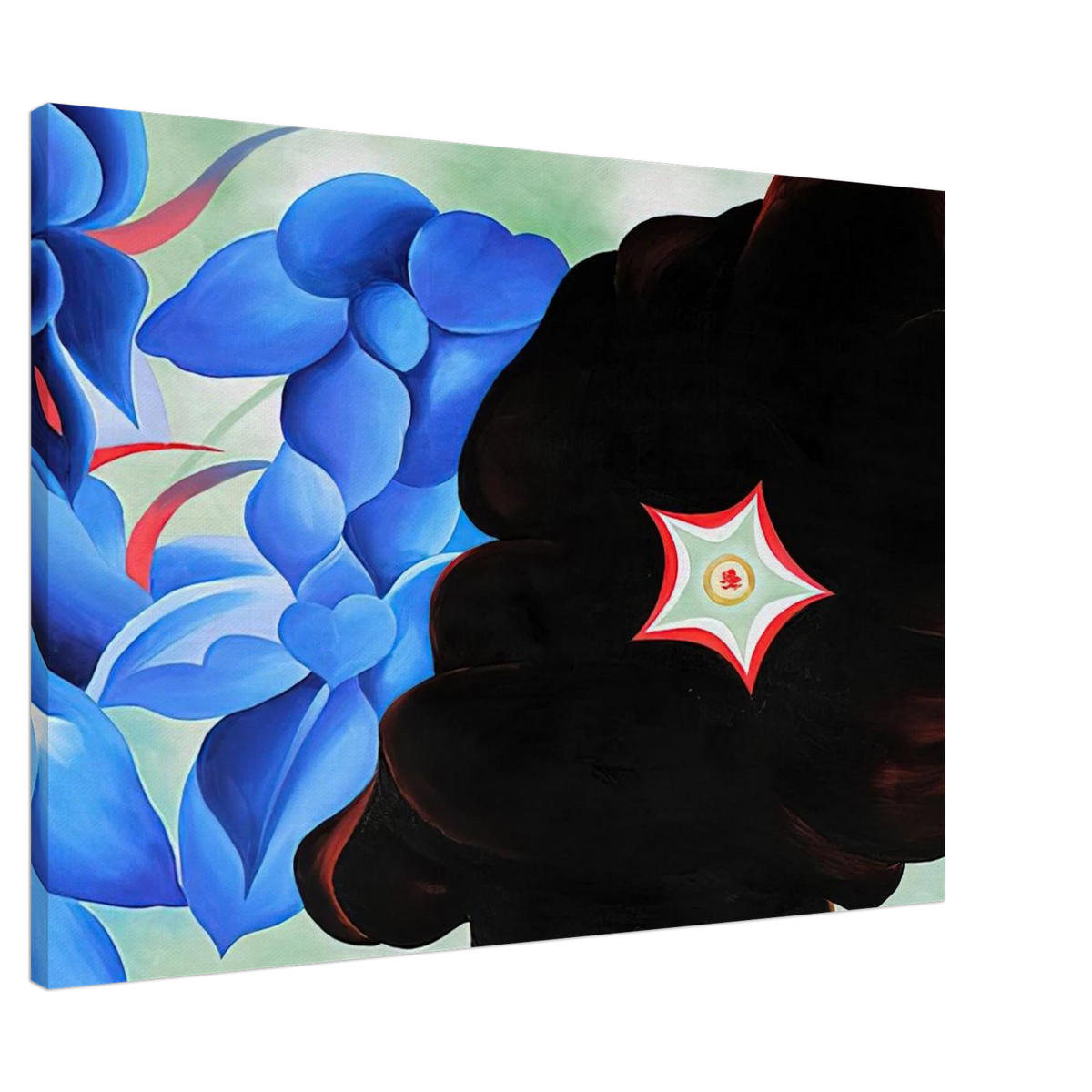 Black Hollyhock - Blue Larkspur Canvas | Georgia O'Keeffe Canvas | Georgia O Keeffe Prints