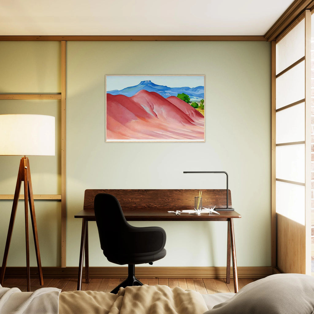 Red Hills and Pedernal Framed Poster | Georgia O'Keeffe Framed Prints Wall Art | Georgia O Keeffe Prints