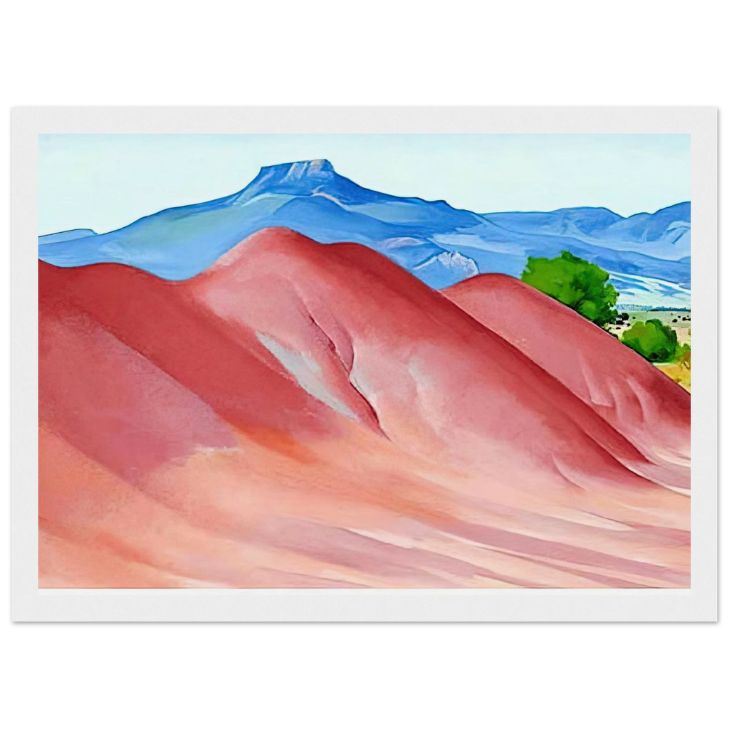 Red Hills and Pedernal Framed Poster | Georgia O'Keeffe Framed Prints Wall Art | Georgia O Keeffe Prints