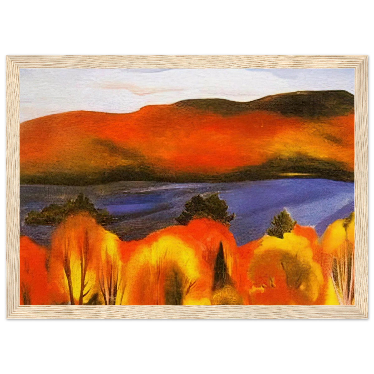 Lake George, Autumn Framed Poster | Georgia O'Keeffe Framed Prints Wall Art | Georgia O Keeffe Prints