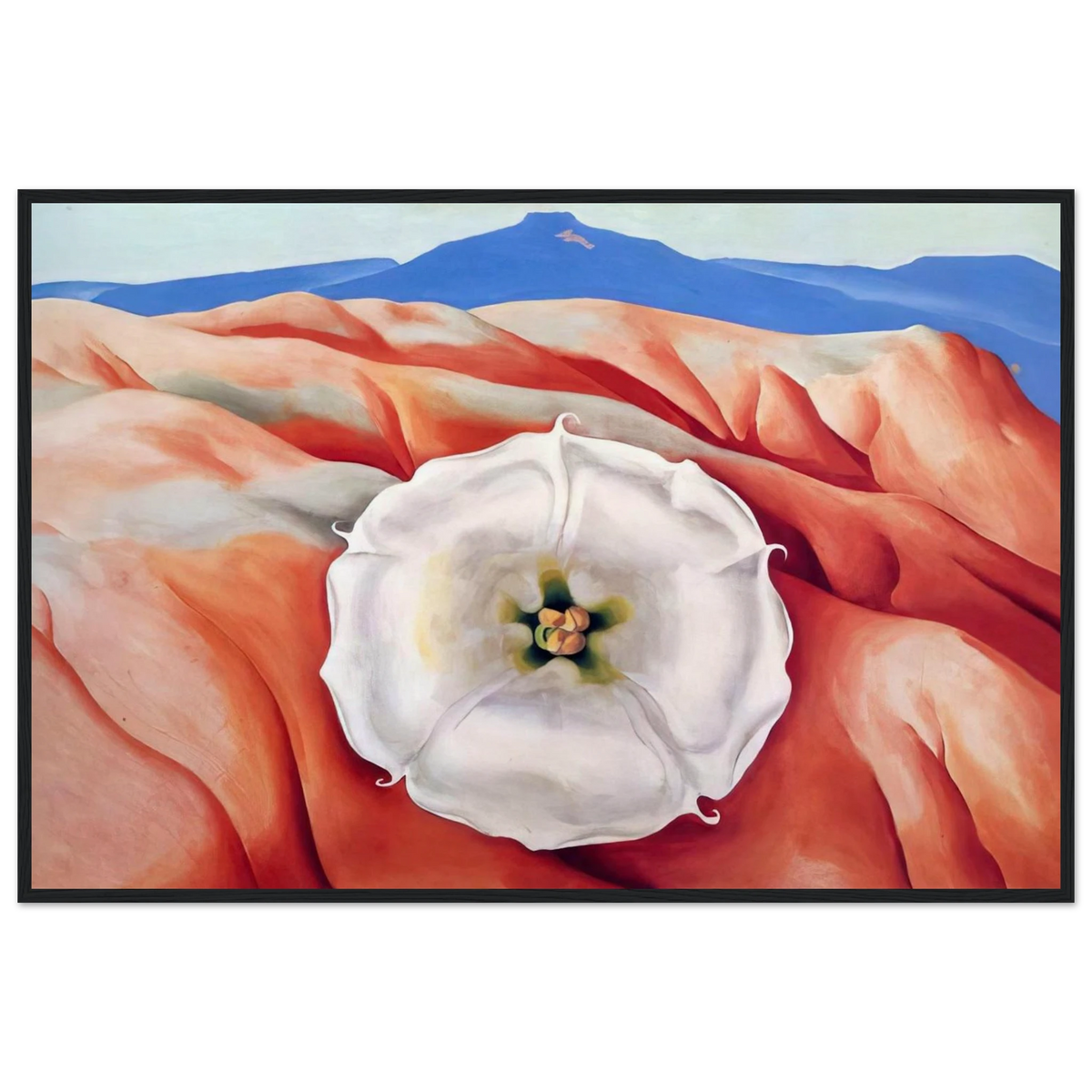 Red hills and white flower II Framed Poster | Georgia O'Keeffe Framed Prints Wall Art | Georgia O Keeffe Prints