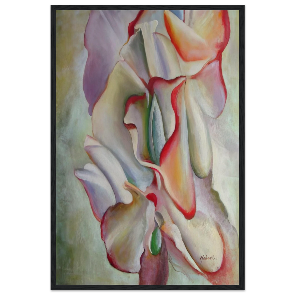 Pink Sweet Peas Framed Poster | Georgia O'Keeffe Framed Prints Wall Art | Georgia O Keeffe Prints