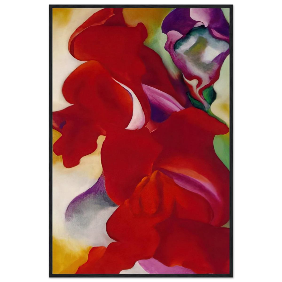 Red Snapdragons Framed Poster | Georgia O'Keeffe Framed Prints Wall Art | Georgia O Keeffe Prints