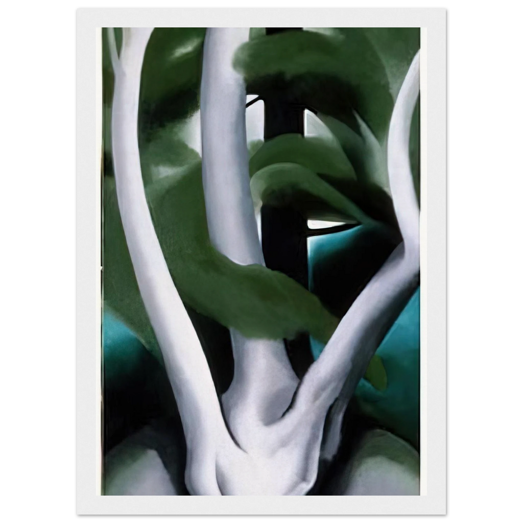 Birch and Pine Tree No. 1 Framed Poster | Georgia O'Keeffe Framed Prints Wall Art | Georgia O Keeffe Prints