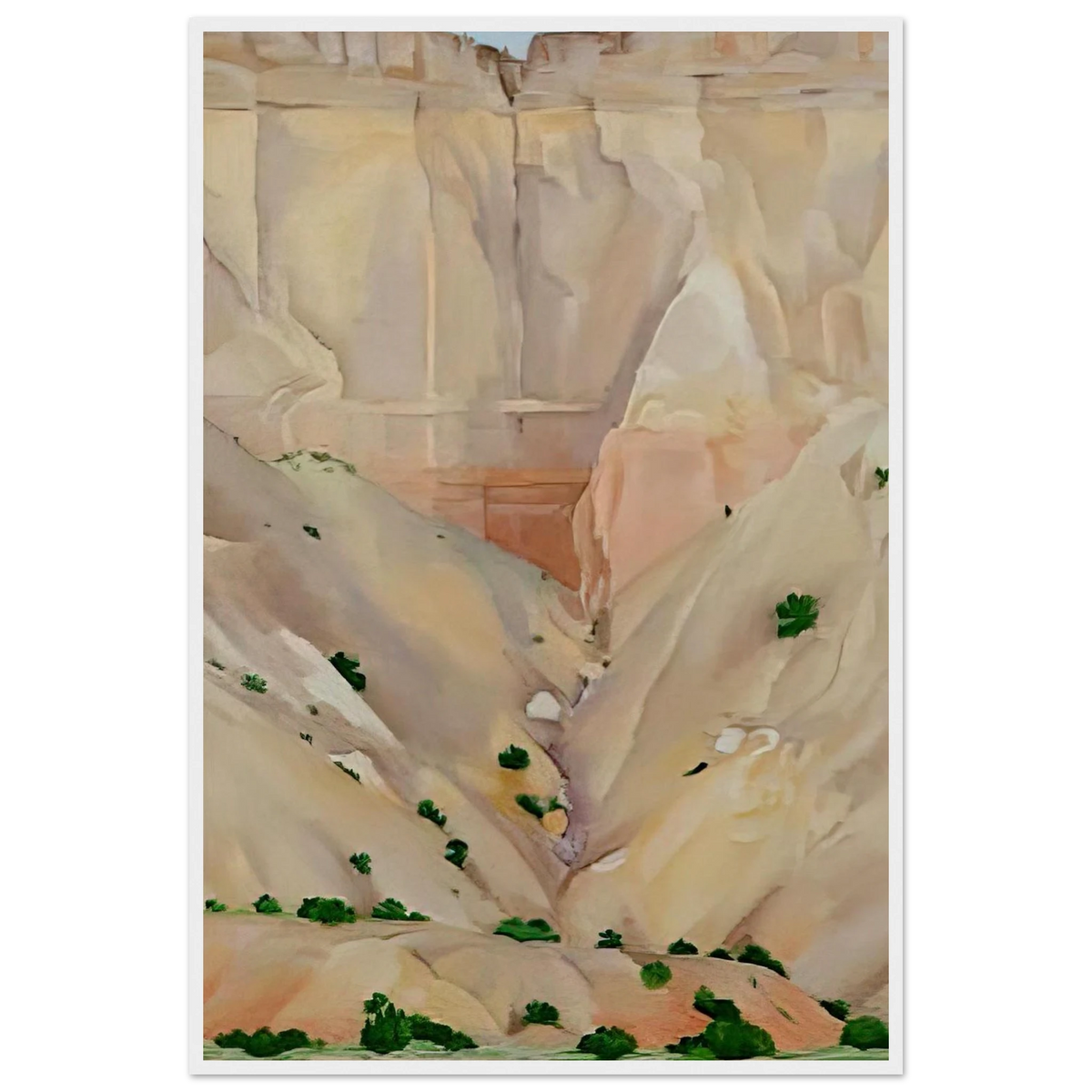 Cliffs Beyond Abiquiu, Dry Waterfall Framed Poster | Georgia O'Keeffe Framed Prints Wall Art | Georgia O Keeffe Prints