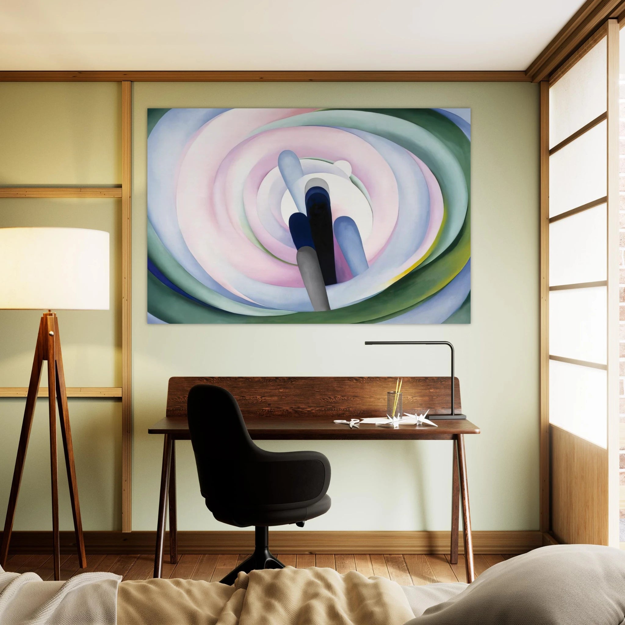 Grey Blue and Black, Pink Circle Poster | Georgia O'Keeffe Poster | Georgia O Keeffe Prints