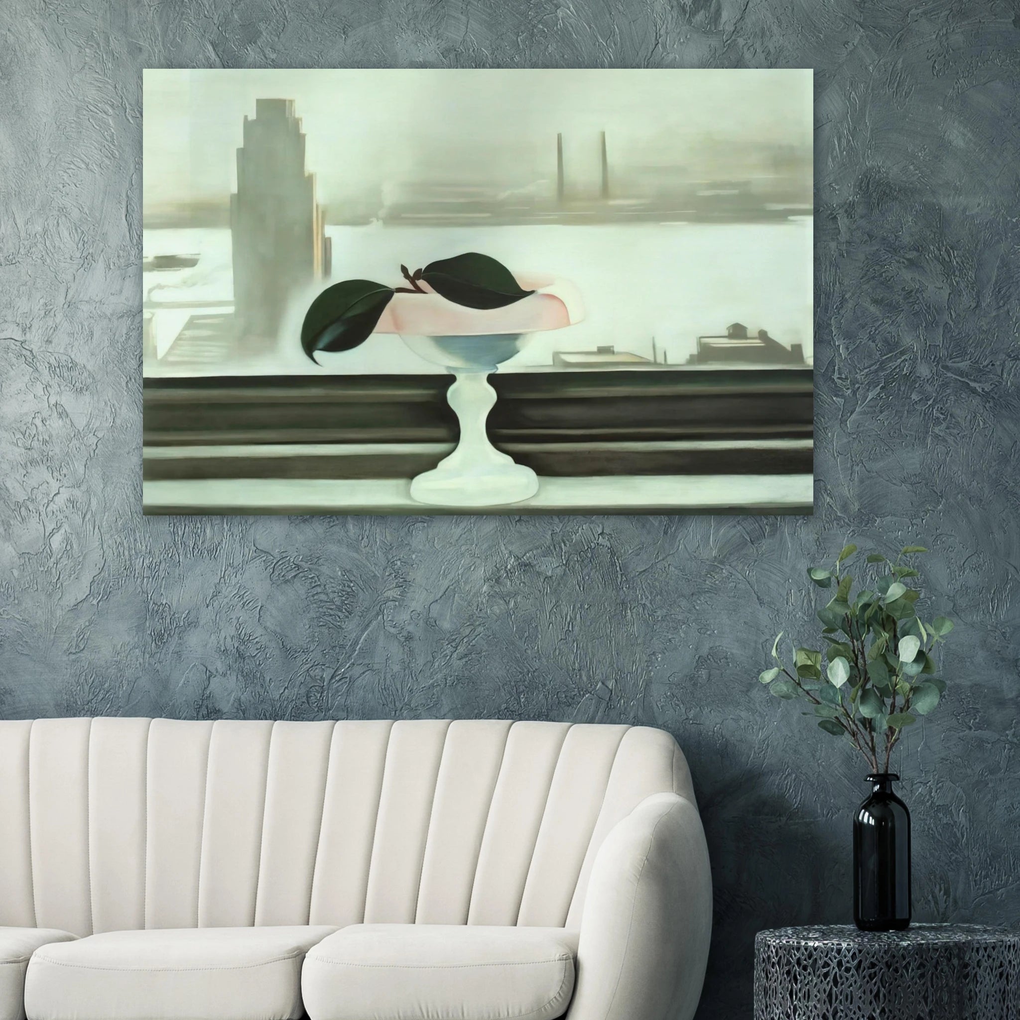 Pink Dish and Green Leaves Poster | Georgia O'Keeffe Poster | Georgia O Keeffe Prints