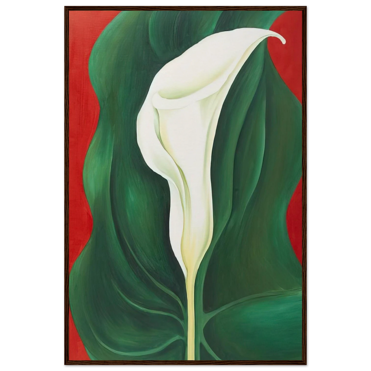 Single Calla Lily  Red  Framed Poster | Georgia O'Keeffe Framed Prints Wall Art | Georgia O Keeffe Prints
