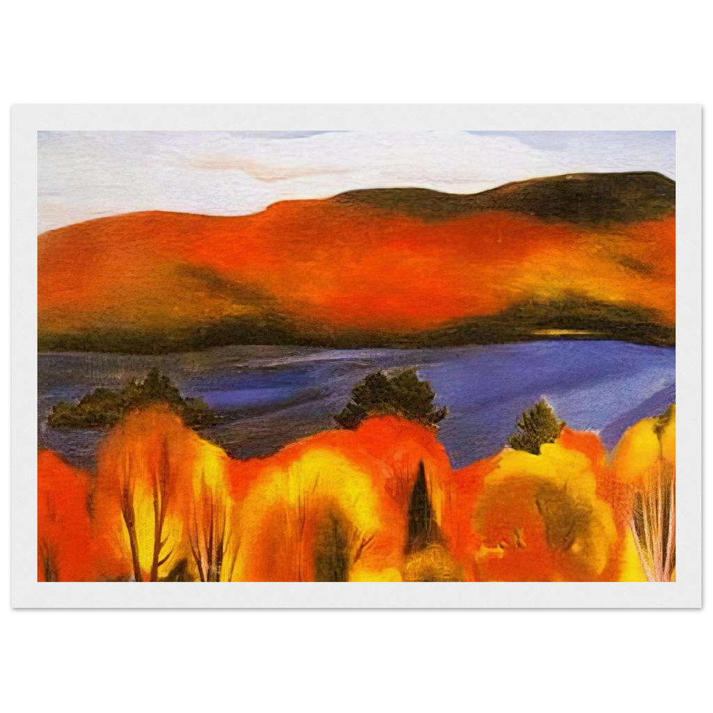 Lake George, Autumn Framed Poster | Georgia O'Keeffe Framed Prints Wall Art | Georgia O Keeffe Prints